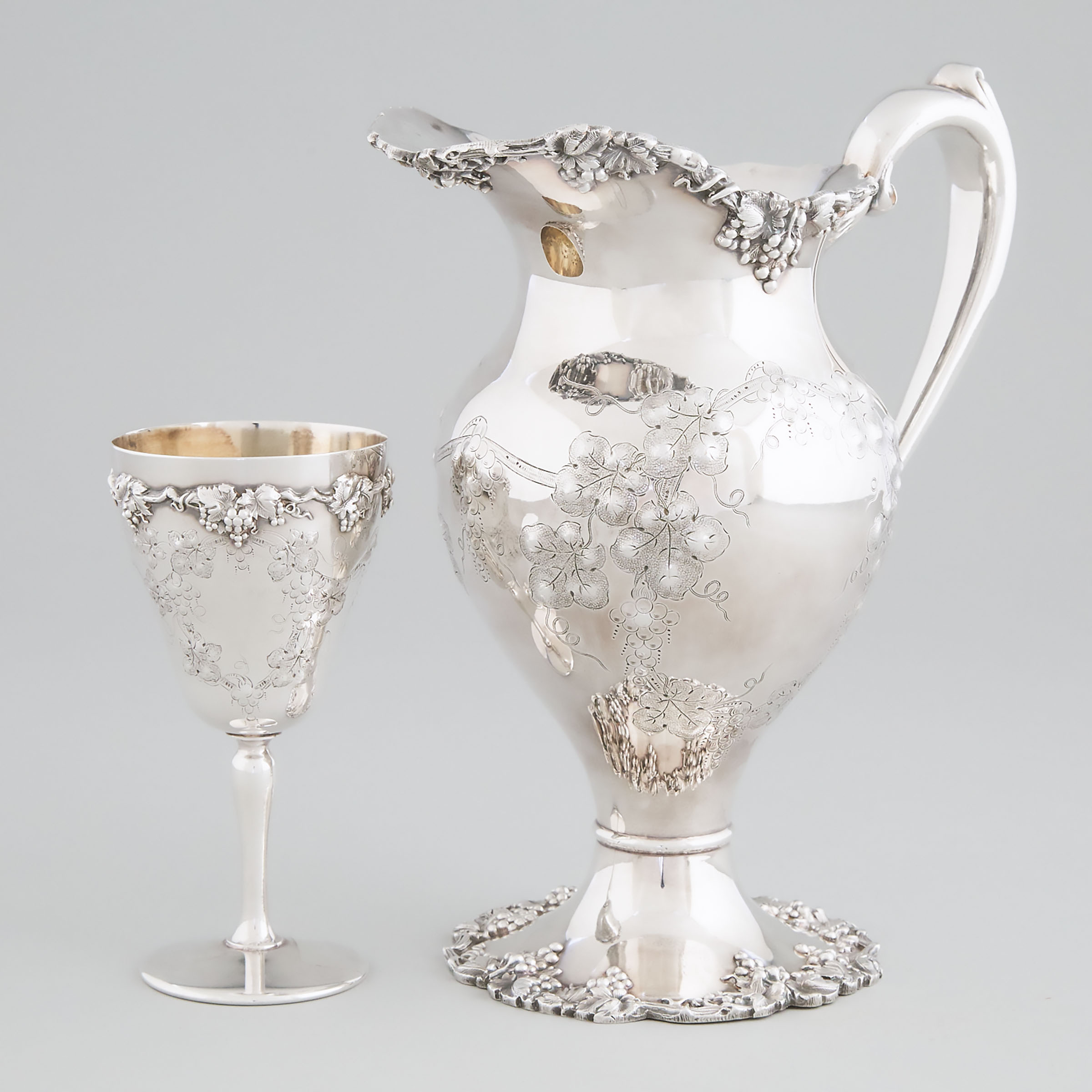 American Silver Plated Pitcher and Goblet,