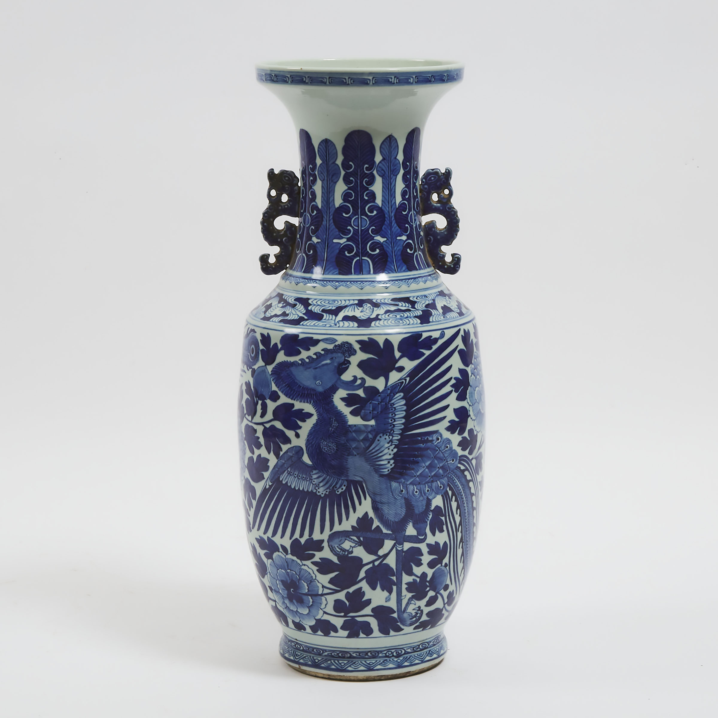 A Blue and White Phoenix Vase, Early
