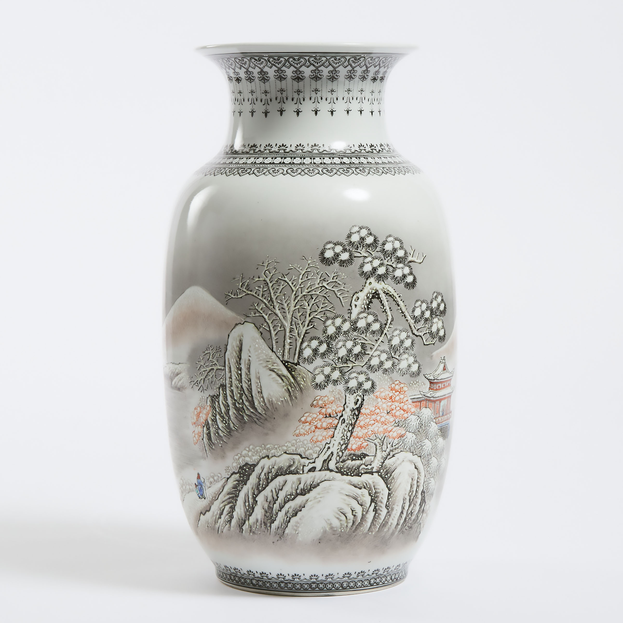 A Chinese Grisaille Enameled 'Winter