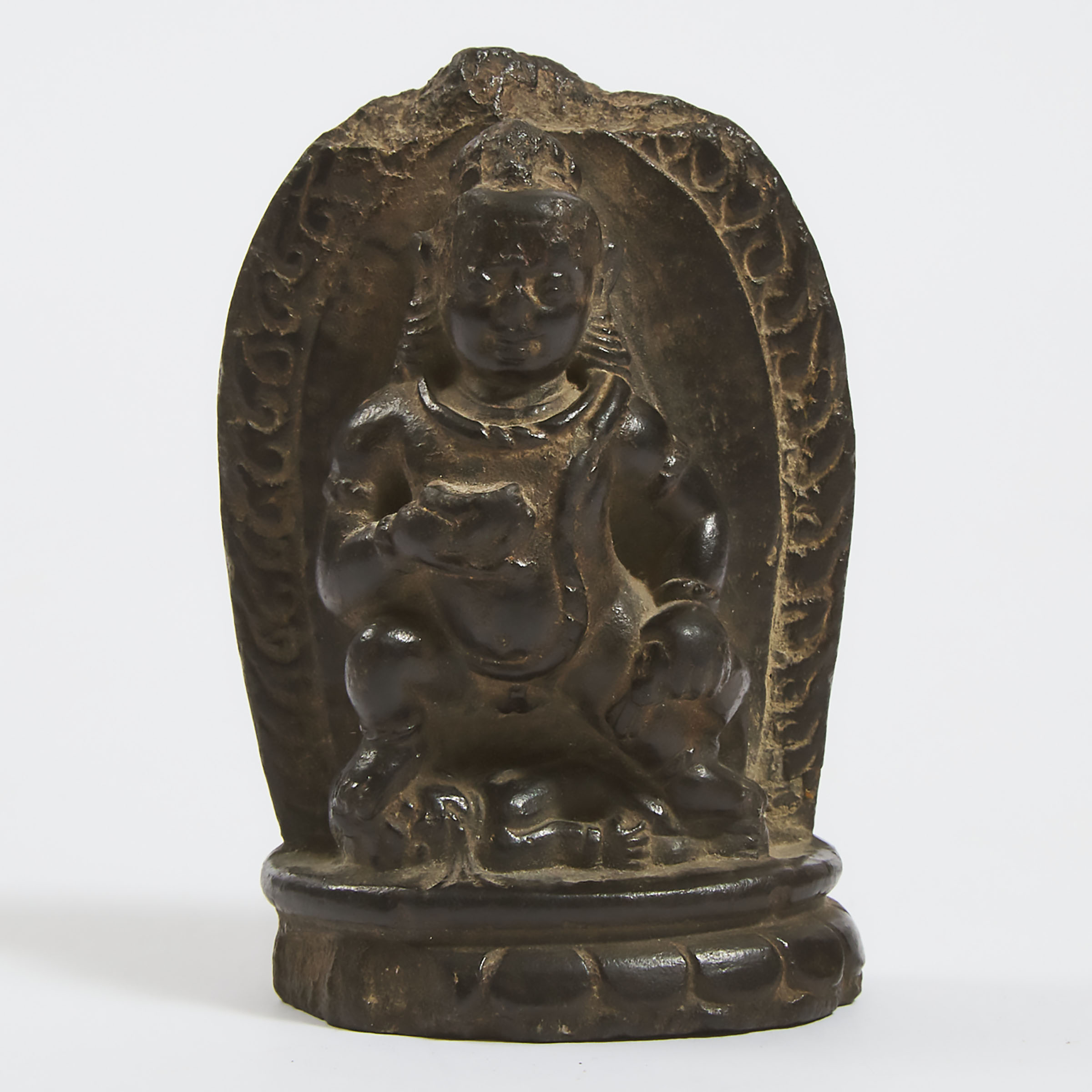 A Stone Carving of Black Jambhala  3ac744