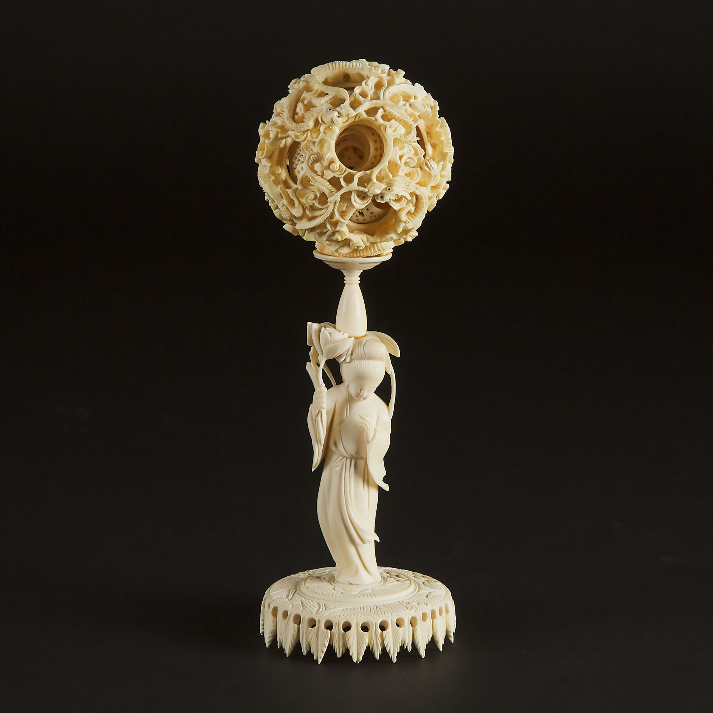 A Chinese Ivory Puzzle Ball and