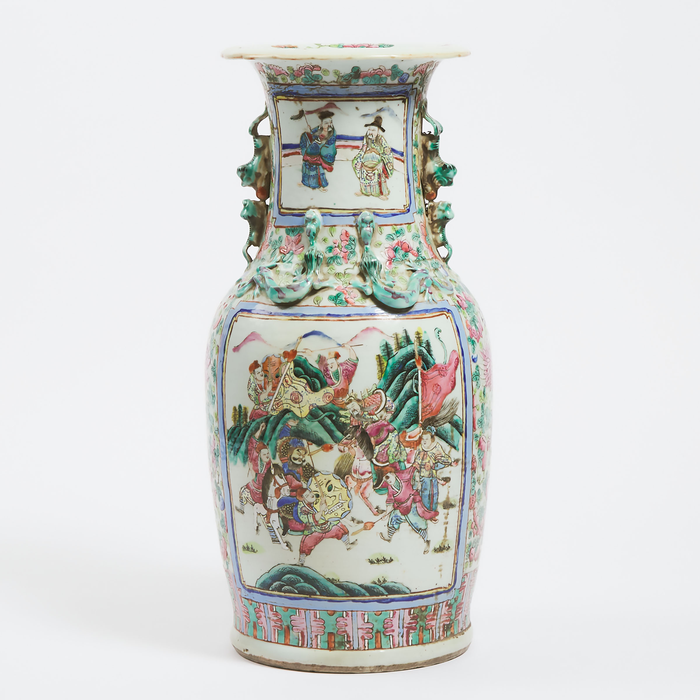 A Canton Famille Rose Vase, Late