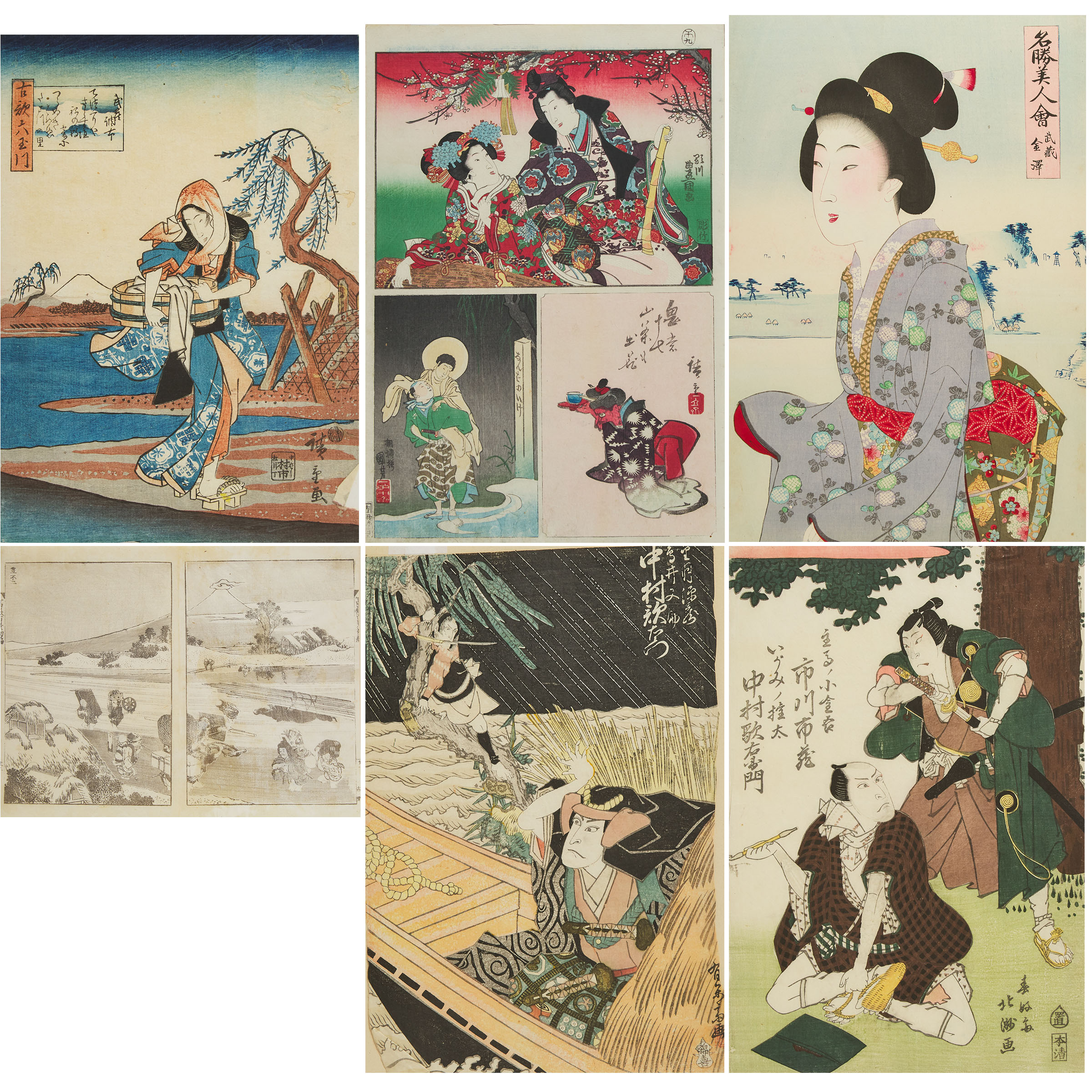 An Album of Six Japanese Woodblock