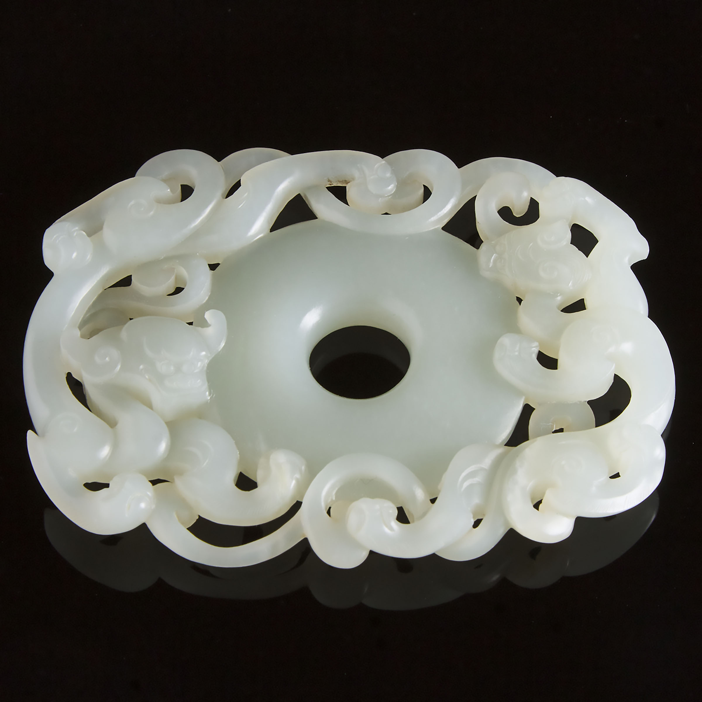 A Chinese White Jade Carved Double