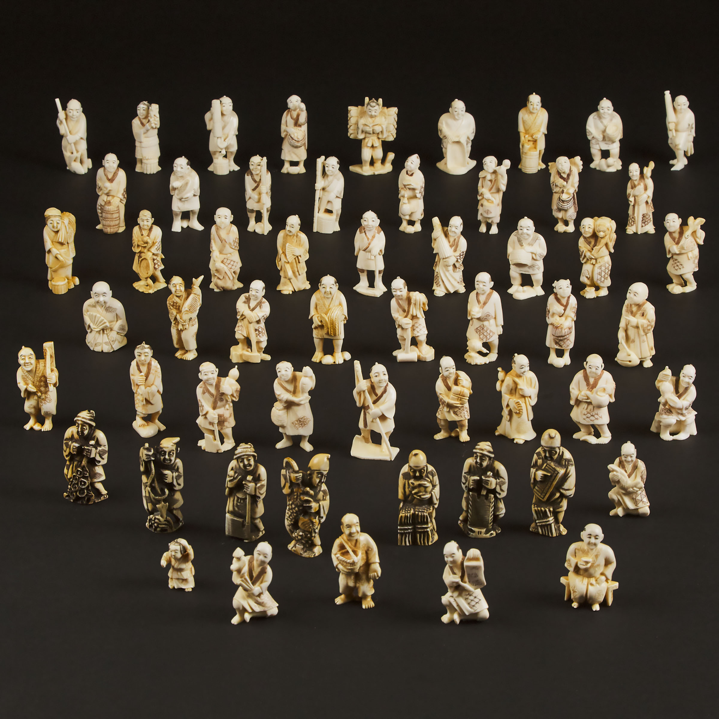 A Group of Fifty Six Japanese Ivory 3ac783