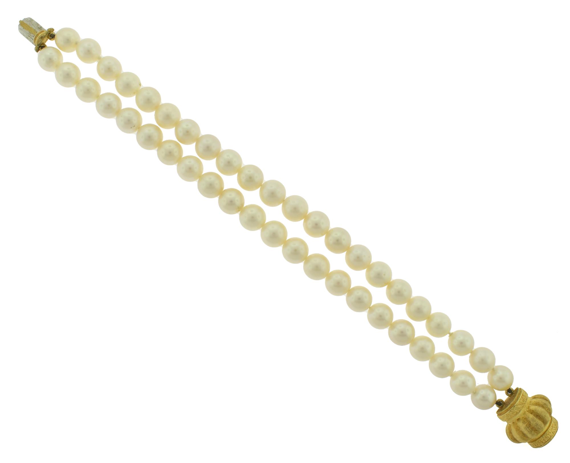 BUCCELLATI PEARL AND 18K GOLD BRACELET.