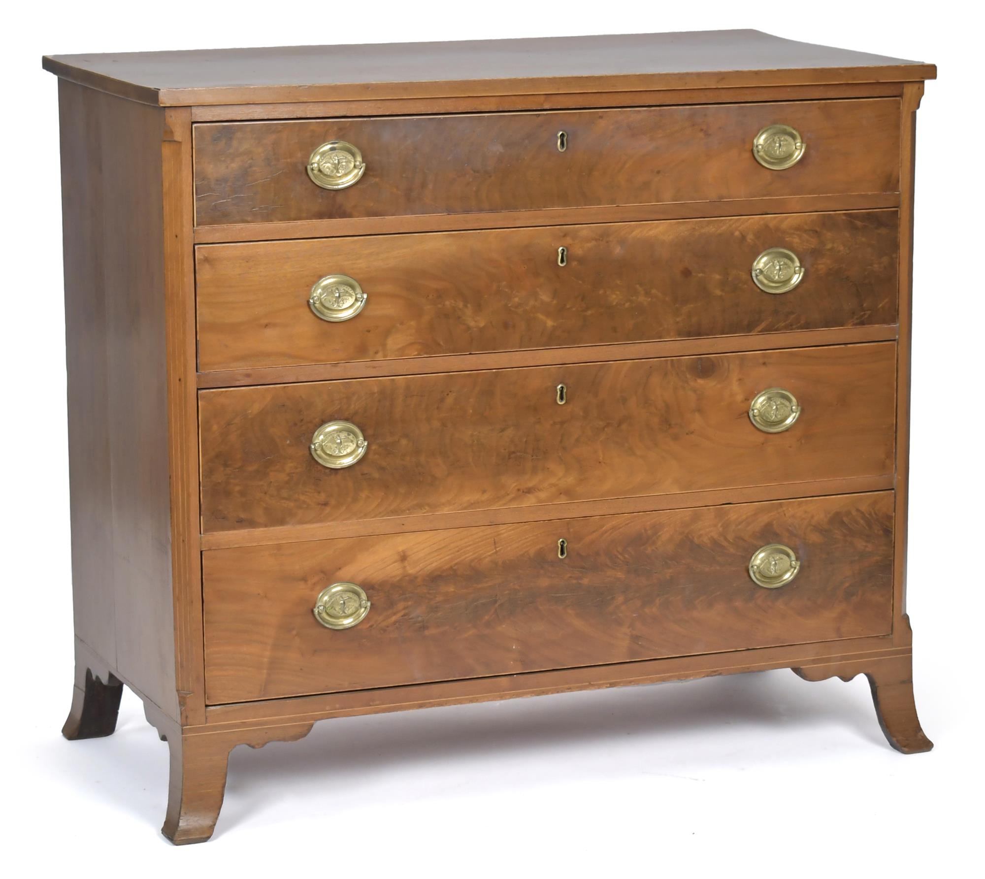 FEDERAL VA INLAID FOUR DRAWER CHEST,