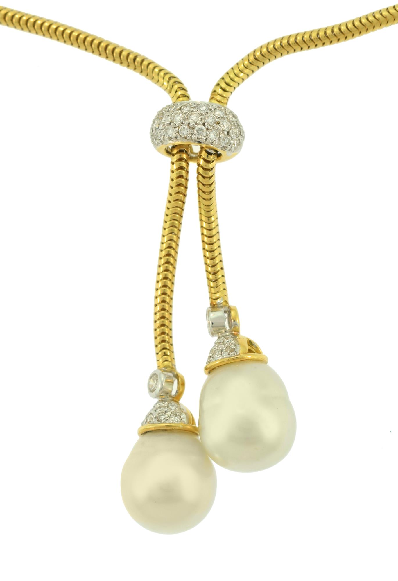 18K GOLD SOUTH SEA PEARL LARIAT 3ac802