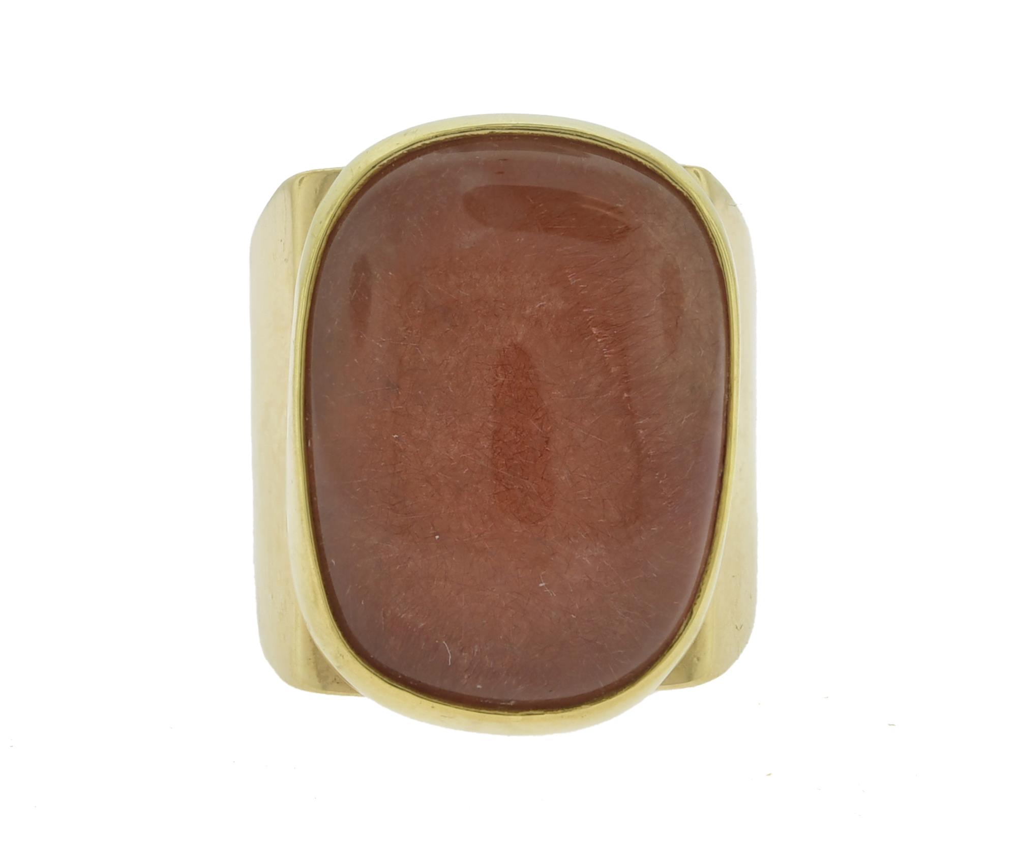 GUSTERMAN 14K GOLD STRAWBERRY QUARTZ