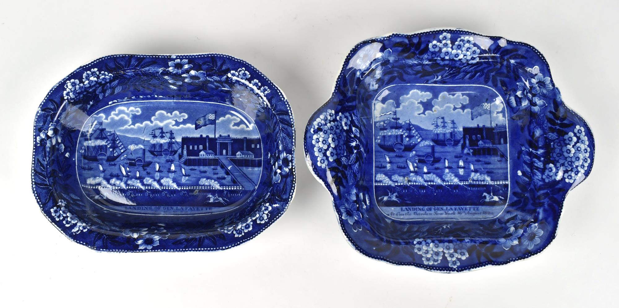 19TH C. HISTORICAL BLUE SERVING