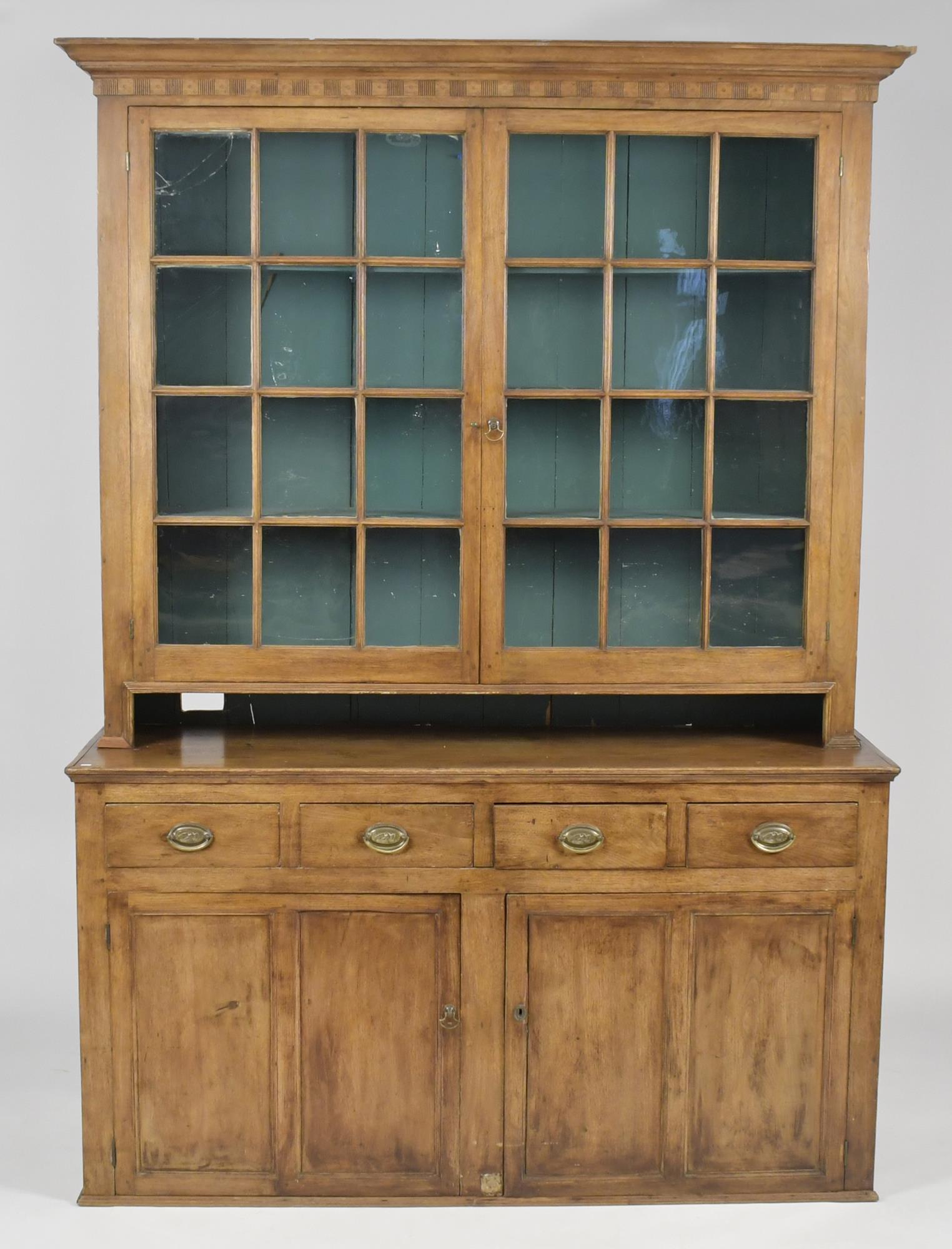 18TH C PA WALNUT SET BACK CUPBOARD  3ac87d