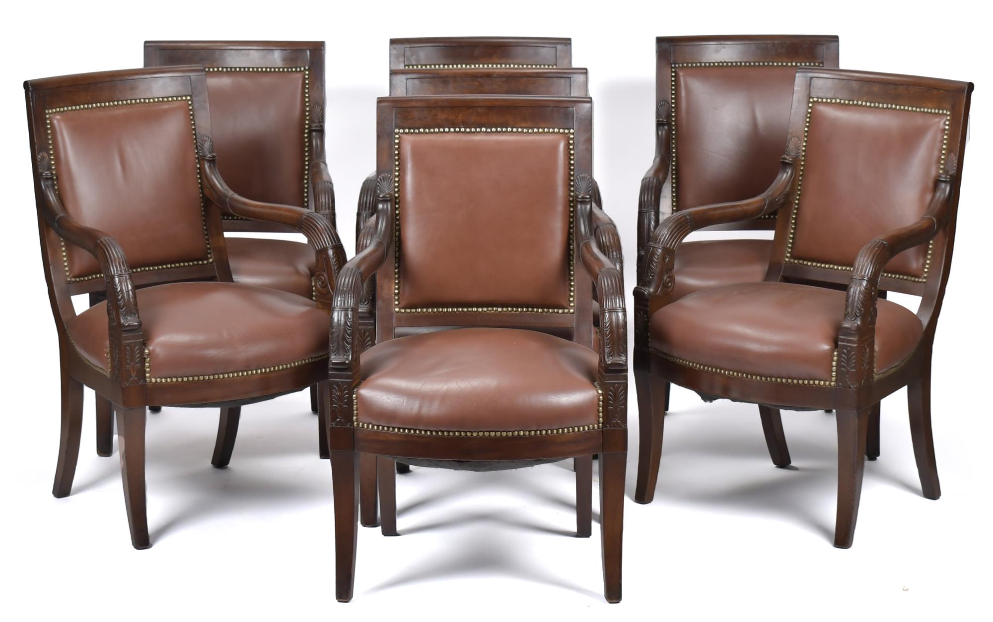 SET OF SEVEN FRENCH EMPIRE ARMCHAIRS  3ac8b8
