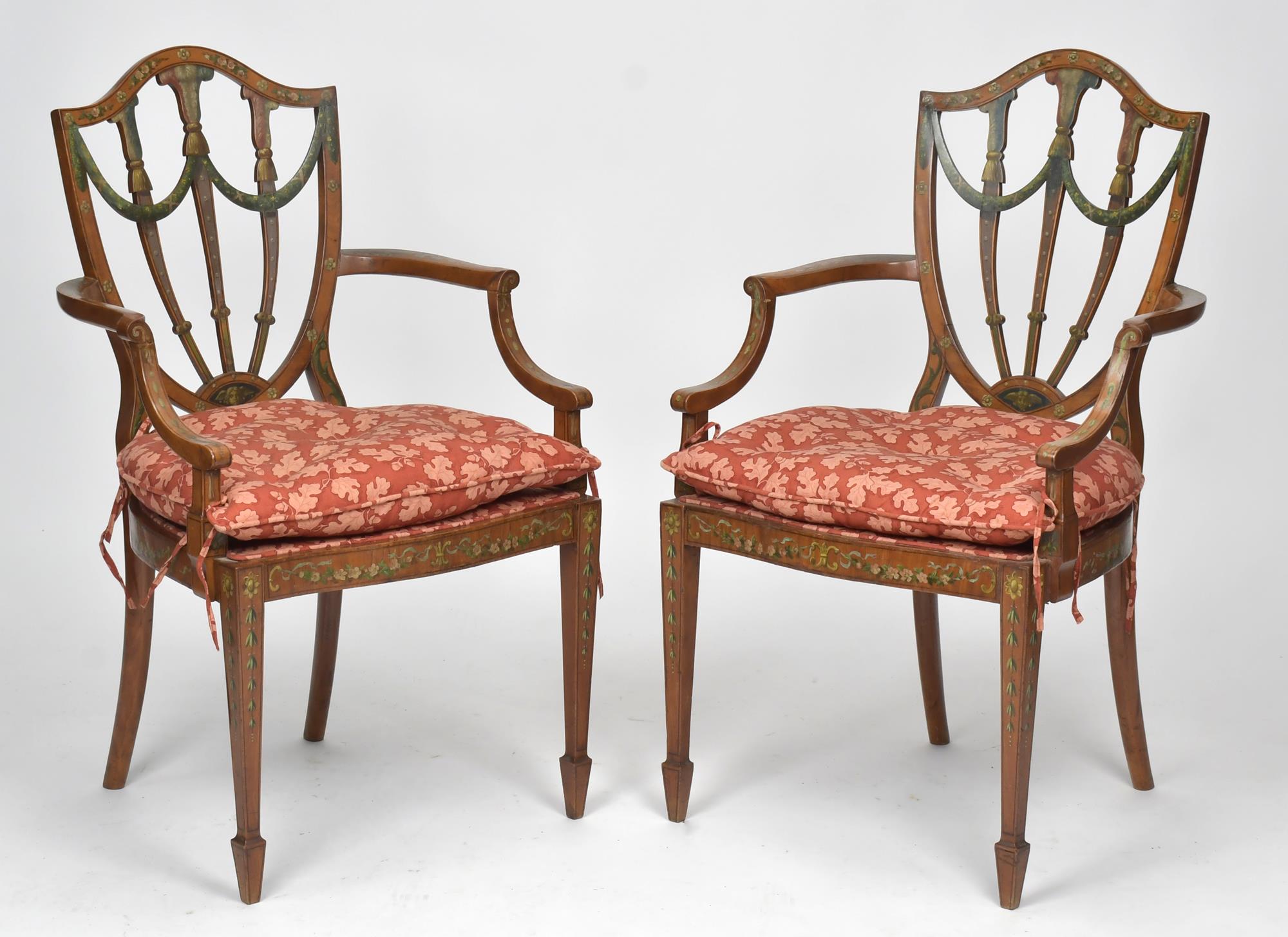 PAIR OF EDWARDIAN PAINT DECORATED 3ac8c1