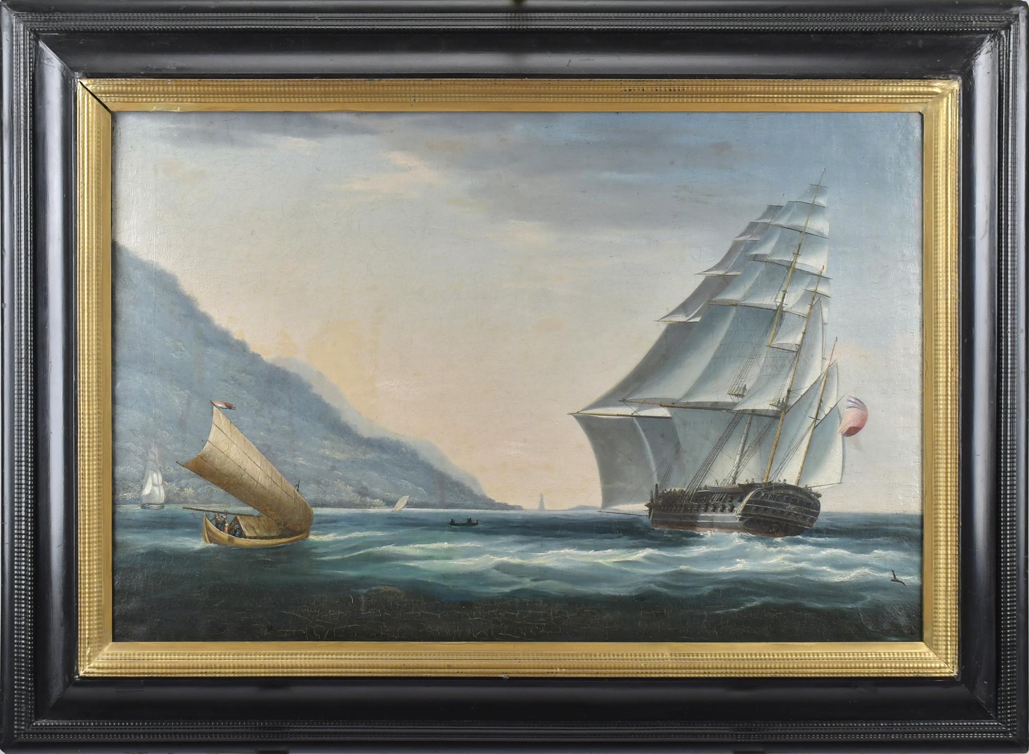 19TH C CHINA TRADE OIL SHIPS  3ac8cc