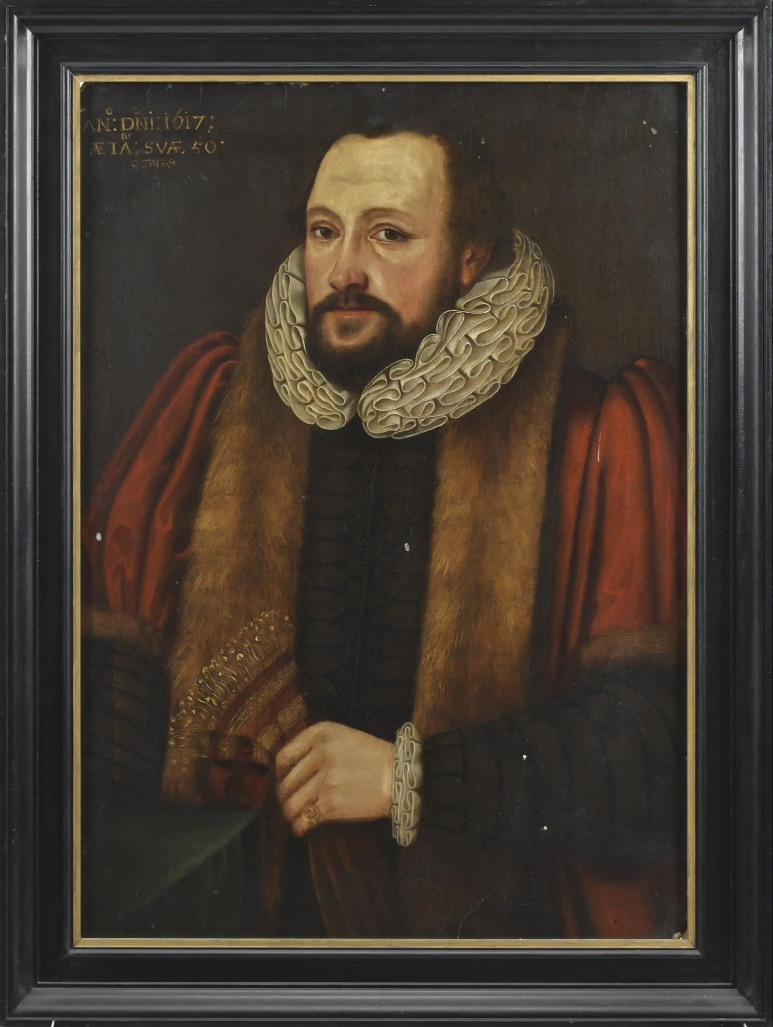 17TH C STYLE OIL ON BOARD GENTLEMAN  3ac909