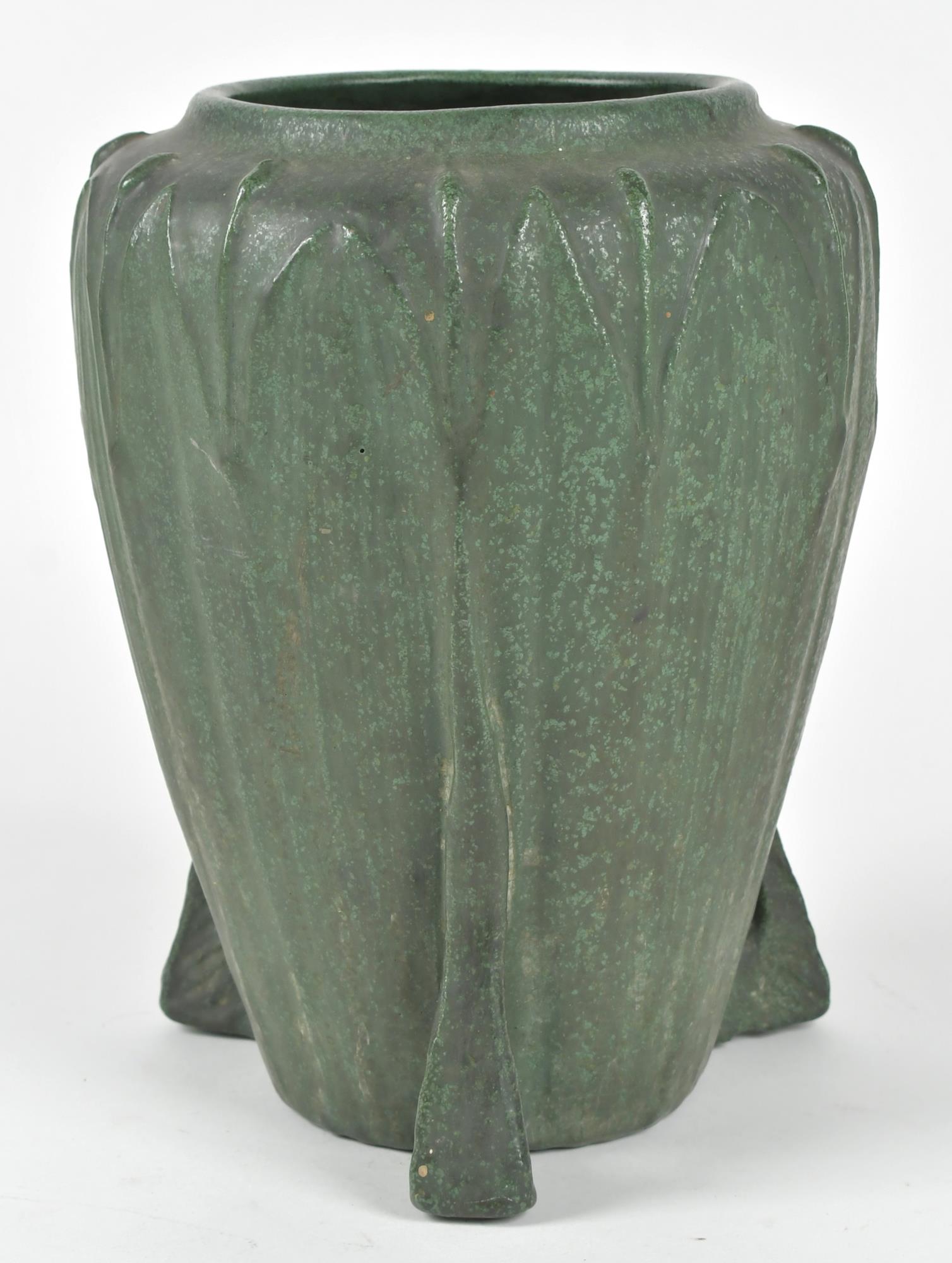 WHEATLEY ART POTTERY VASE. Green matte