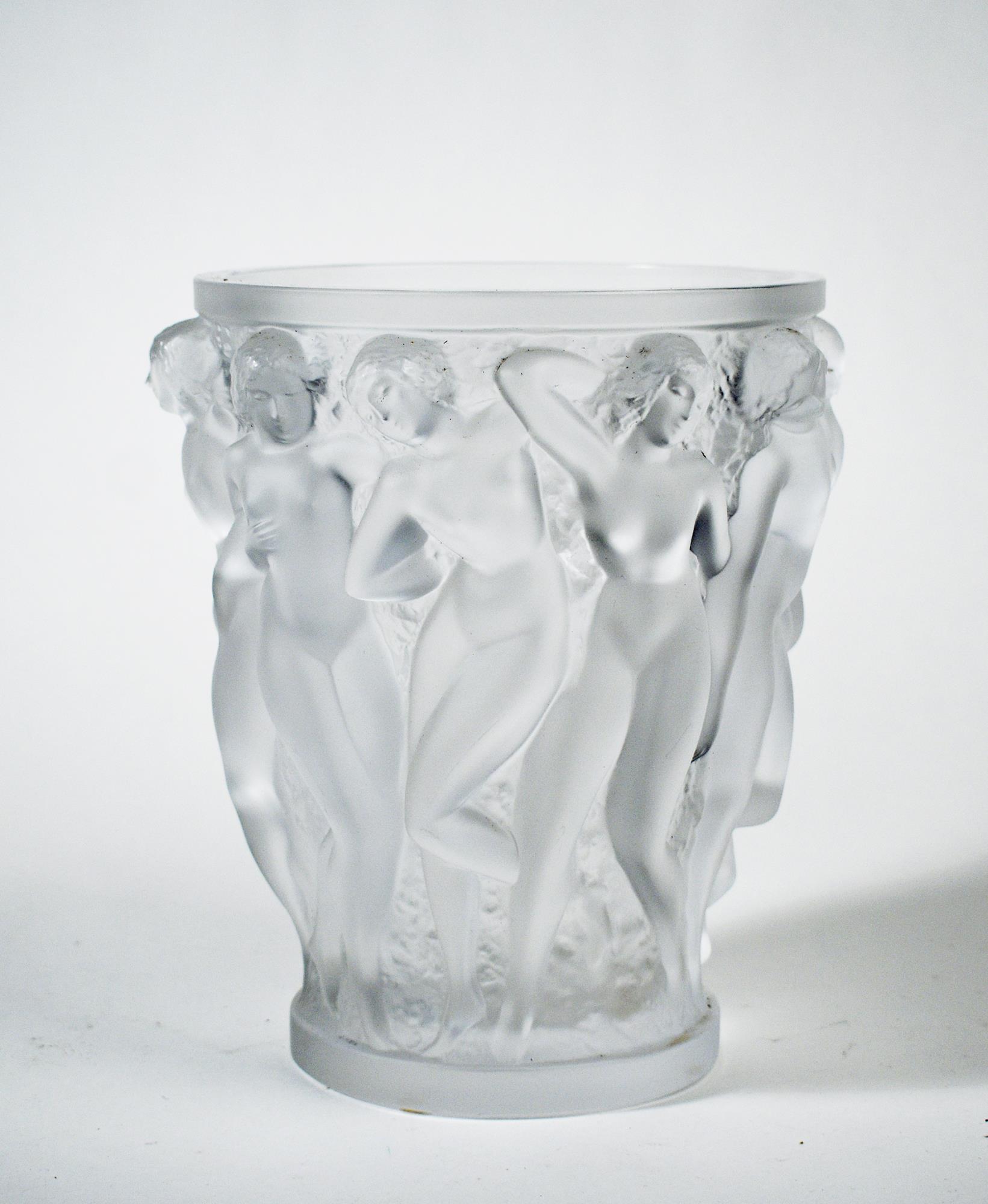 LALIQUE BACCHANTES VASE Tapered 3ac911