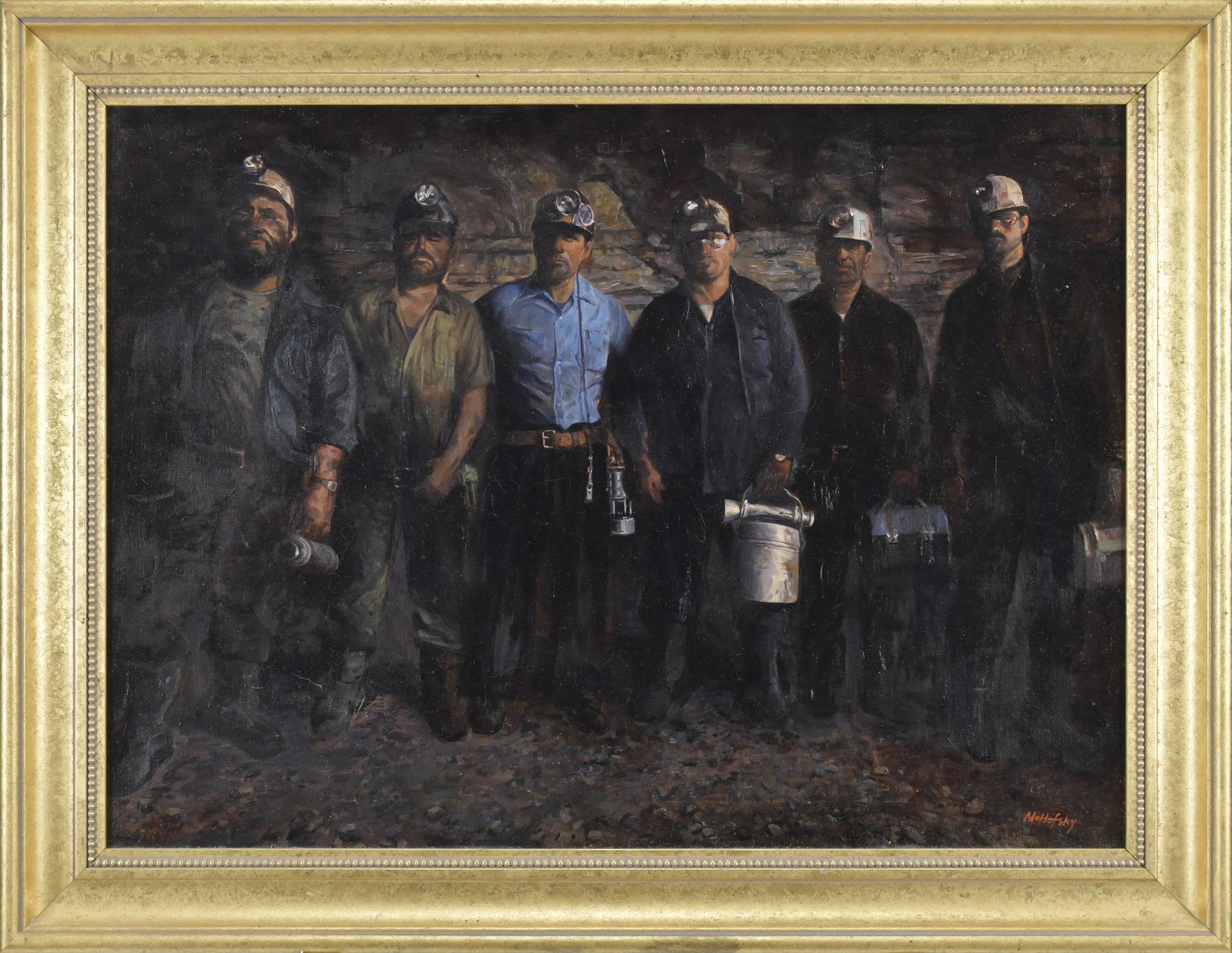 MULDOFSKY OIL PORTRAIT OF MINERS  3ac939