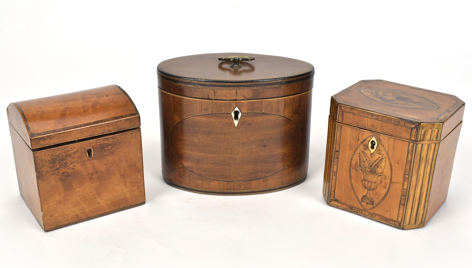 THREE 19TH C ENGLISH TEA CADDIES  3ac94c