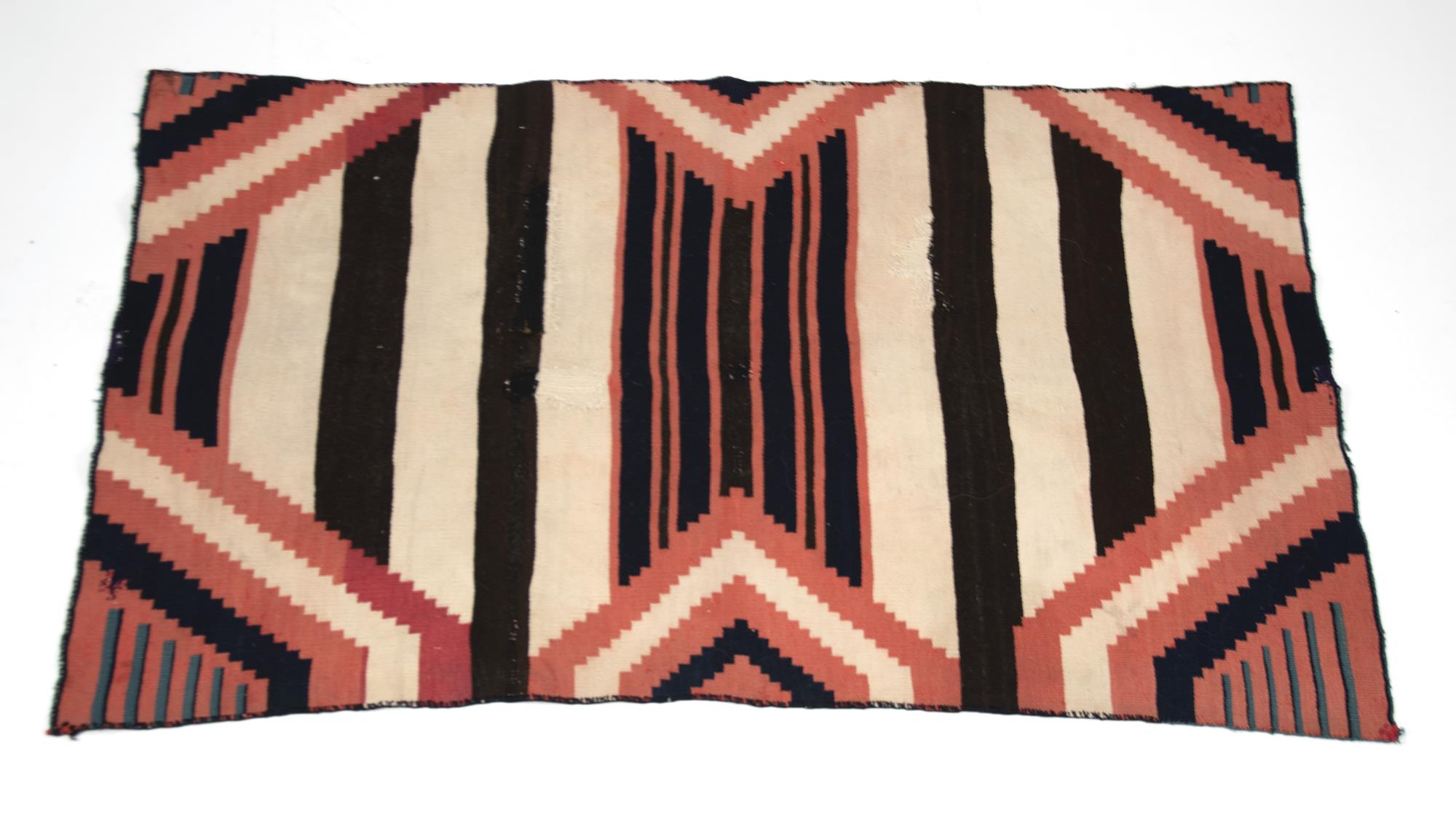 NAVAJO RUG. Navajo rug, with red, dark