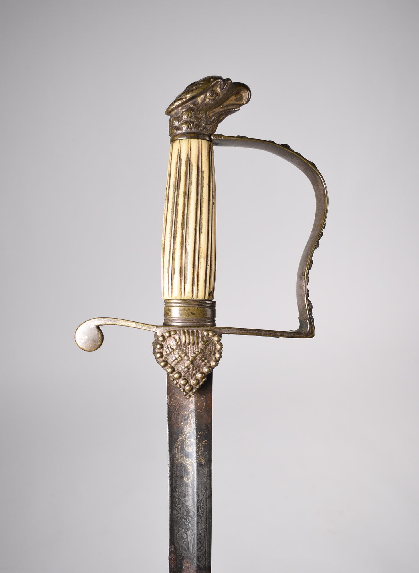 19TH C. PRESENTATION SWORD. Gilt engraved