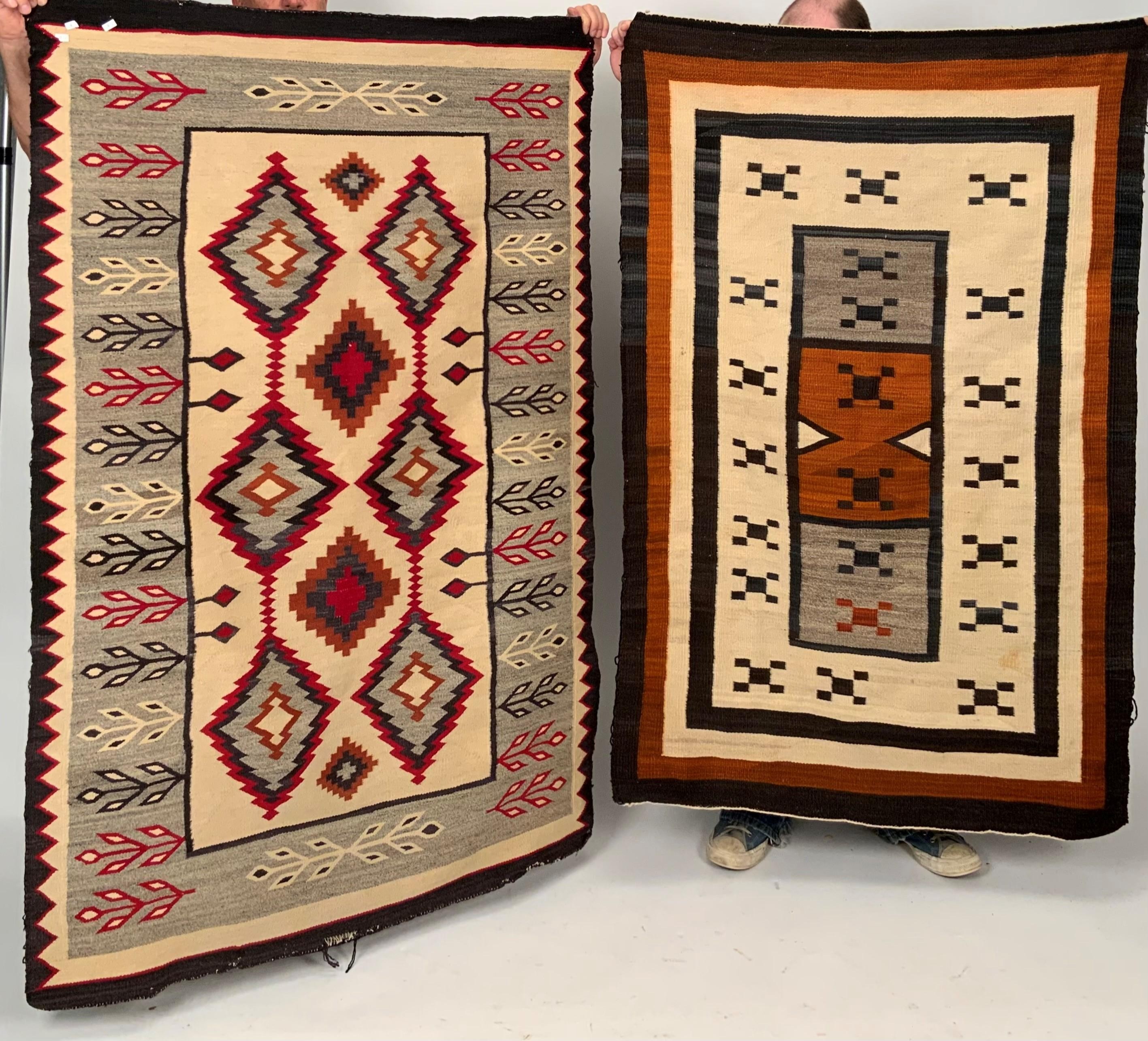 TWO NAVAJO RUGS Gray and tan field 3ac96f