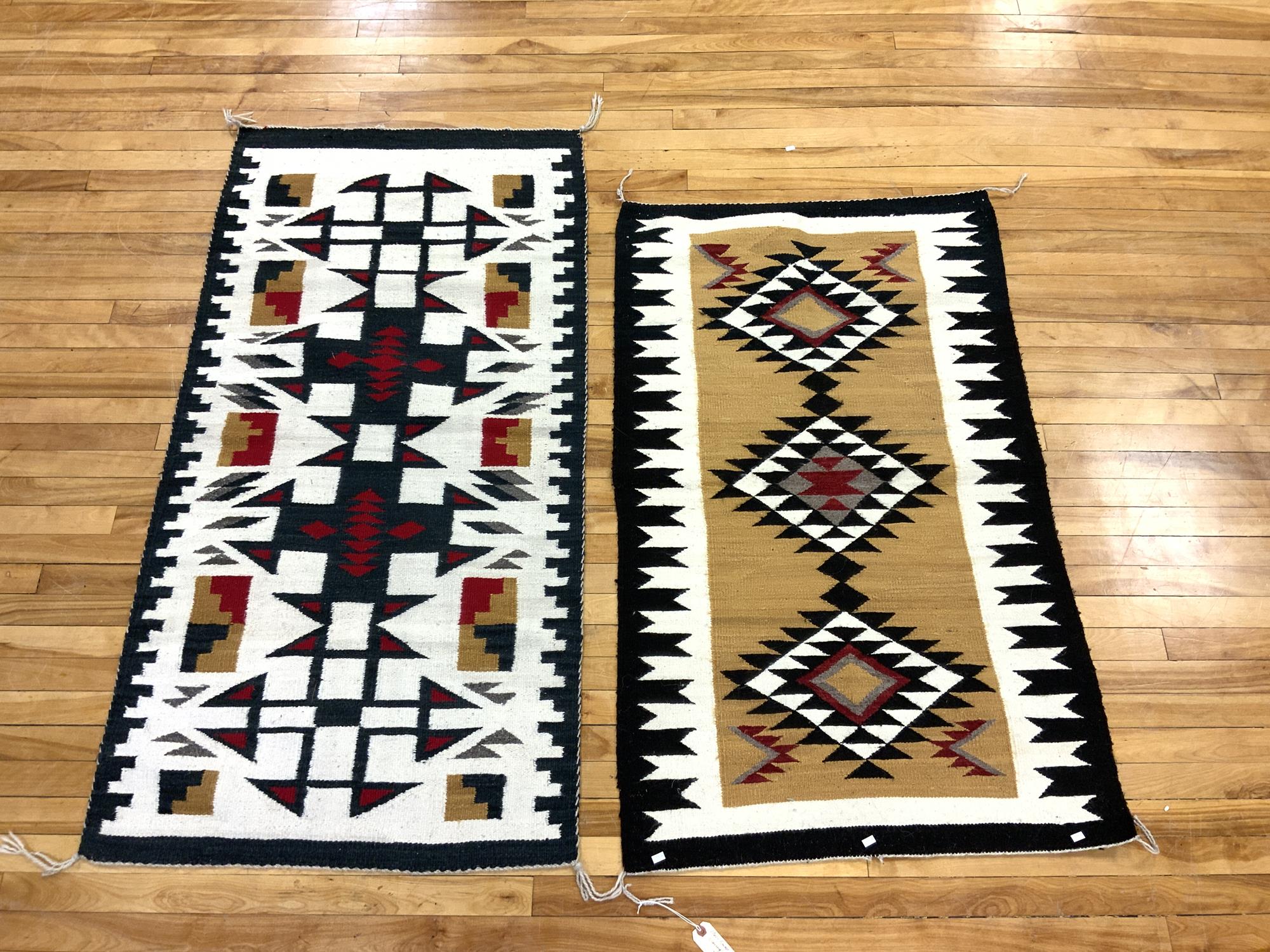 TWO 20TH C. NAVAJO RUGS. Both have