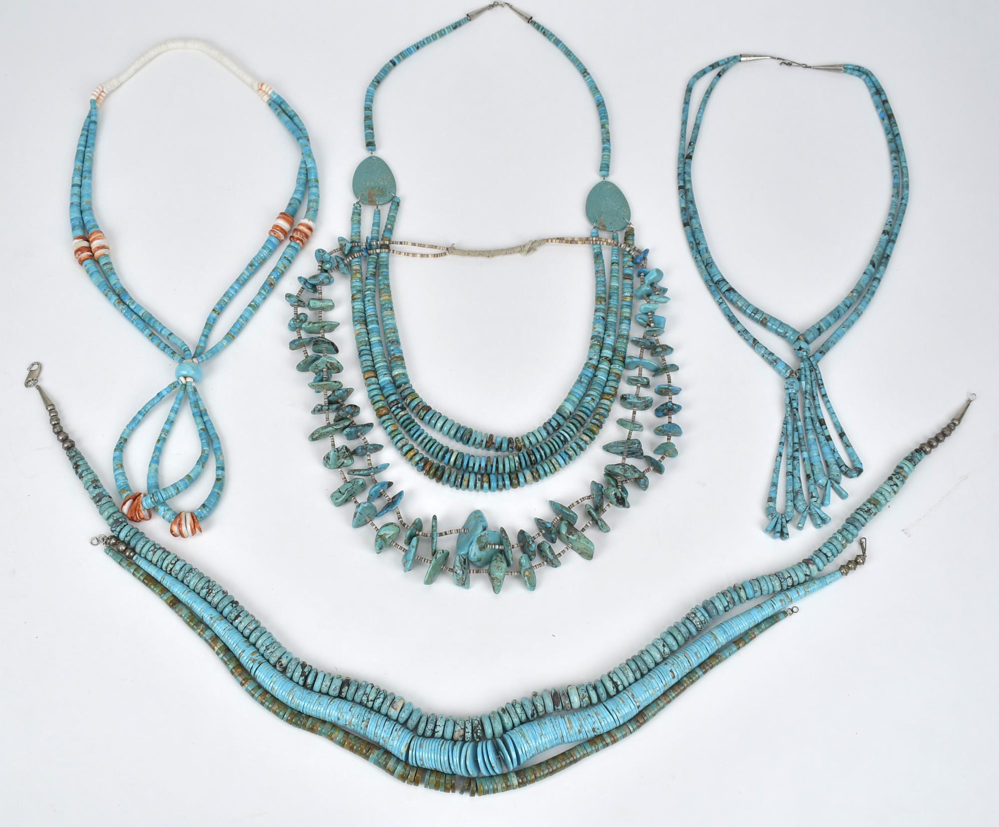 SEVEN NATIVE AMERICAN NECKLACES  3ac9a7