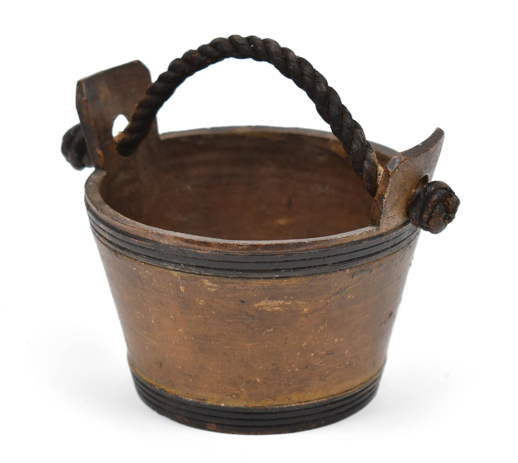 19TH C MINIATURE PAINTED BUCKET  3ac9de