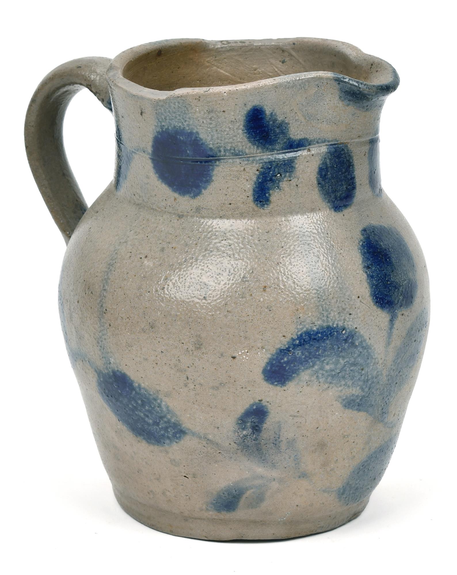 19TH C. PA STONEWARE POURING PITCHER.