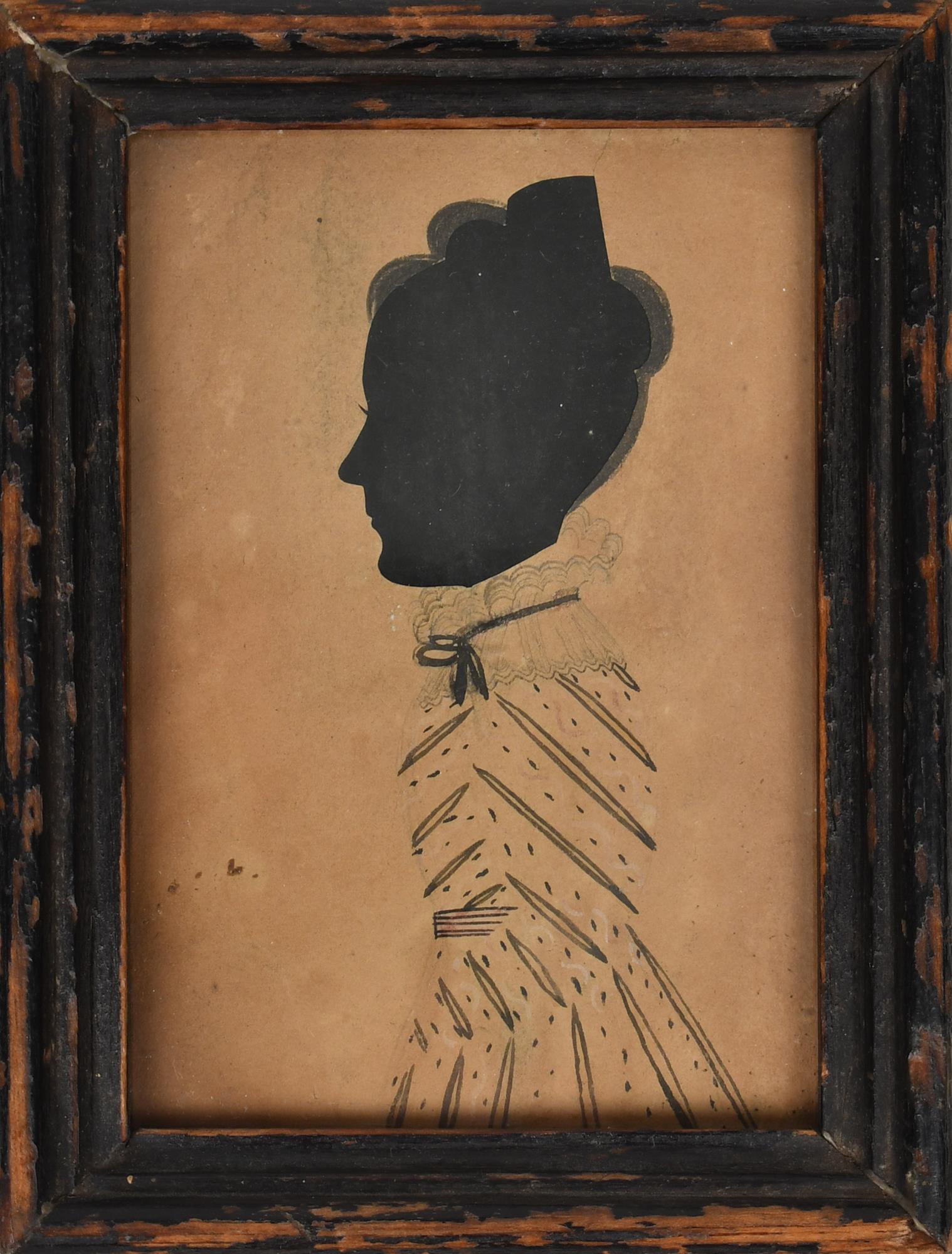 EARLY 19TH C. SILHOUETTE OF A WOMAN.