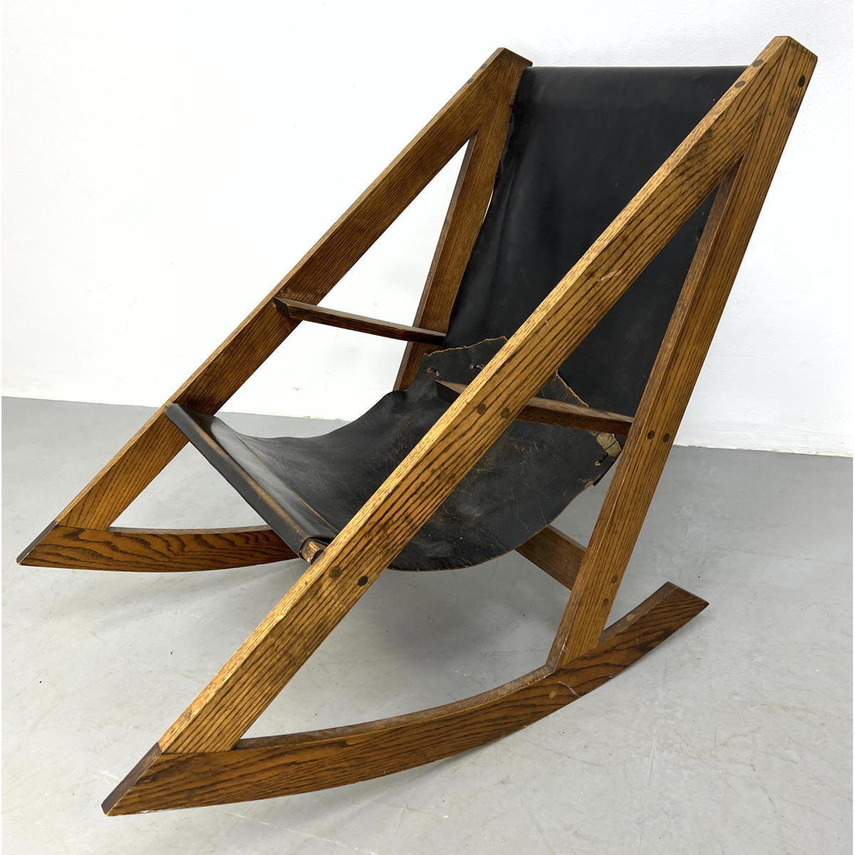 Modernist Oak Rocker Rocking Chair.