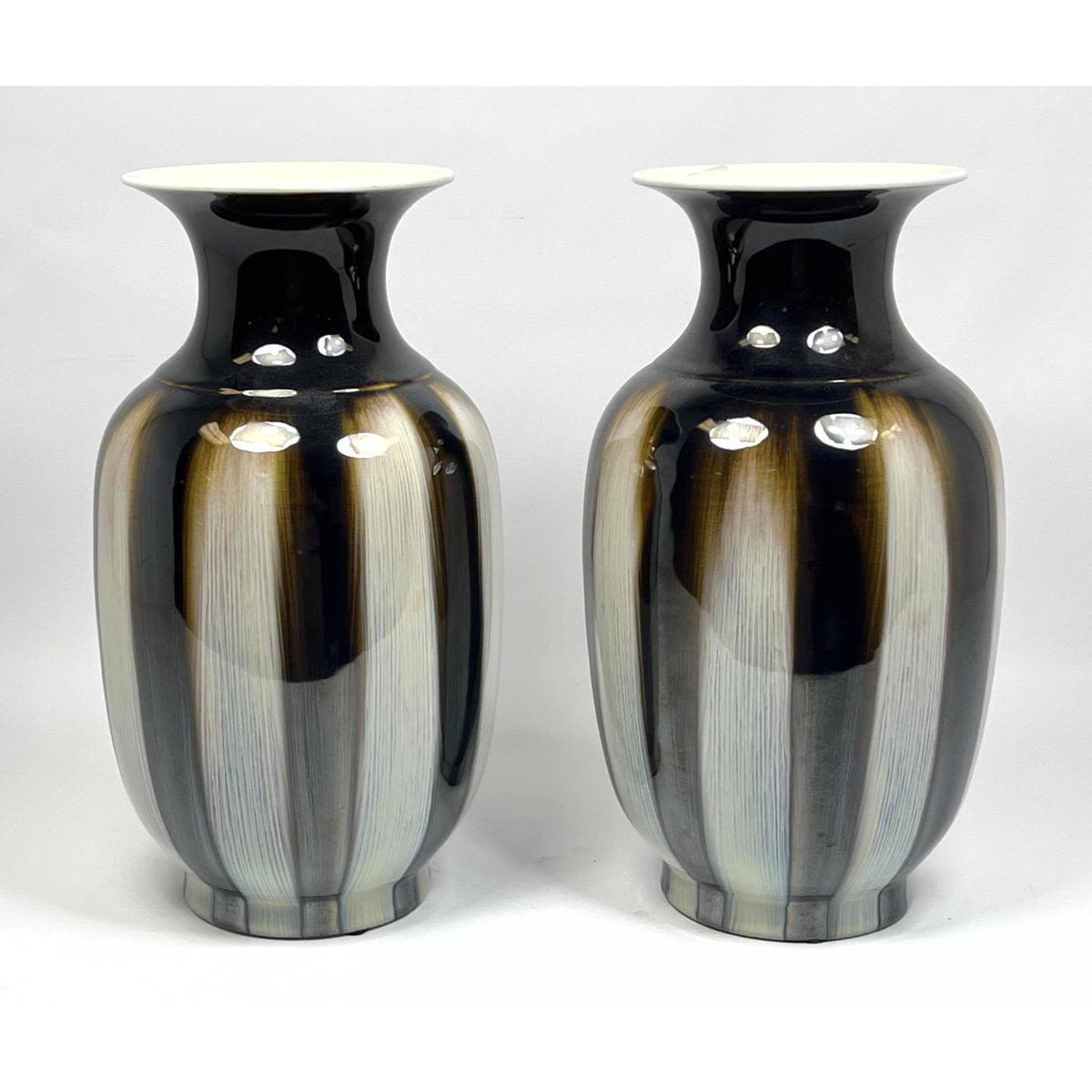 Pr of Maitland Smith porcelain vases