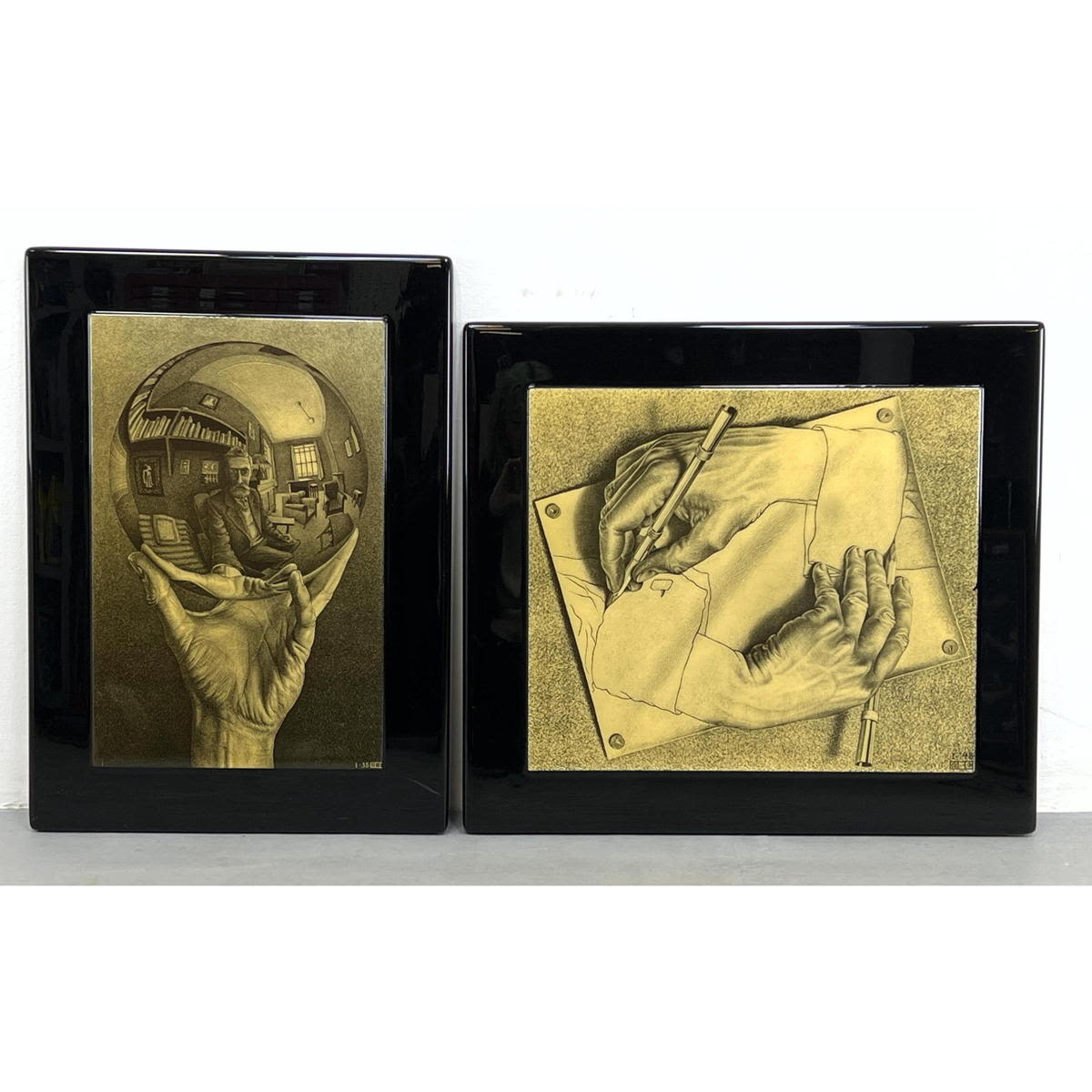 2 pc MC Escher Lacquered Prints