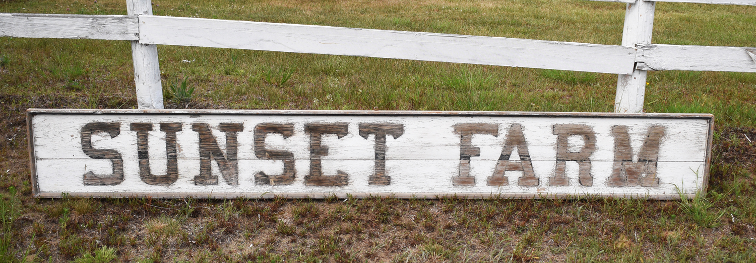 19TH C. SIGN, SUNSET FARM, WOODSTOCK,