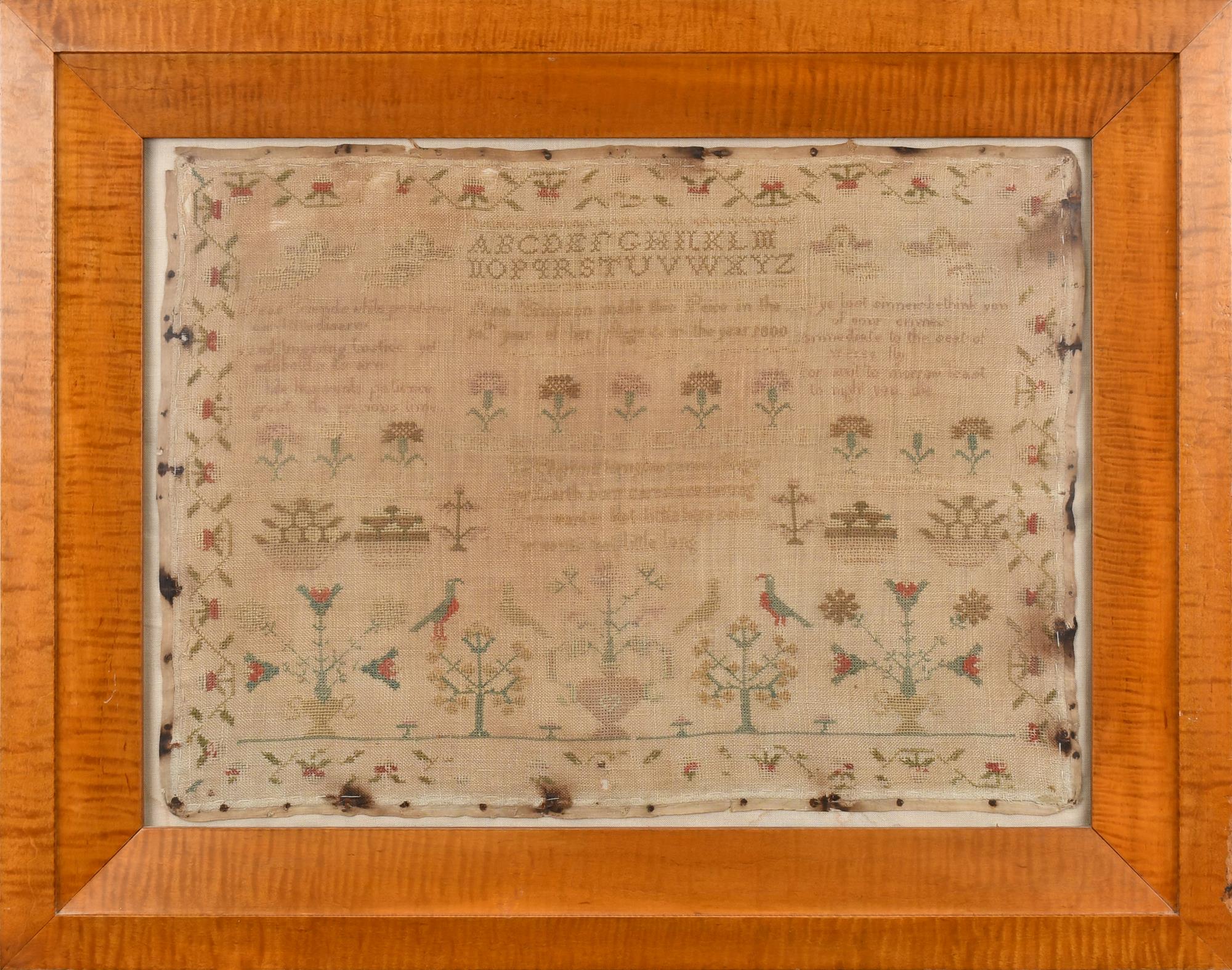 CA 1800 ANNE SIMPSON SAMPLER. With