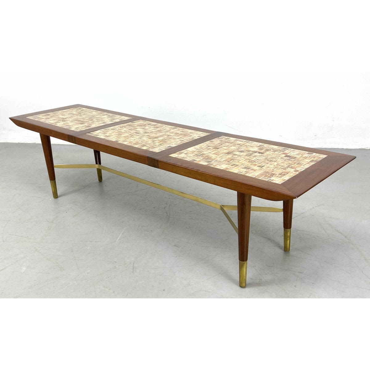 Walnut tile top coffee table Midcentury 3acb26