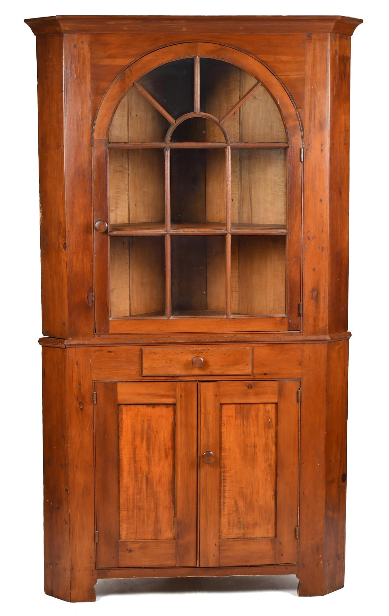 EARLY 19TH C FEDERAL CORNER CUPBOARD  3acb2f