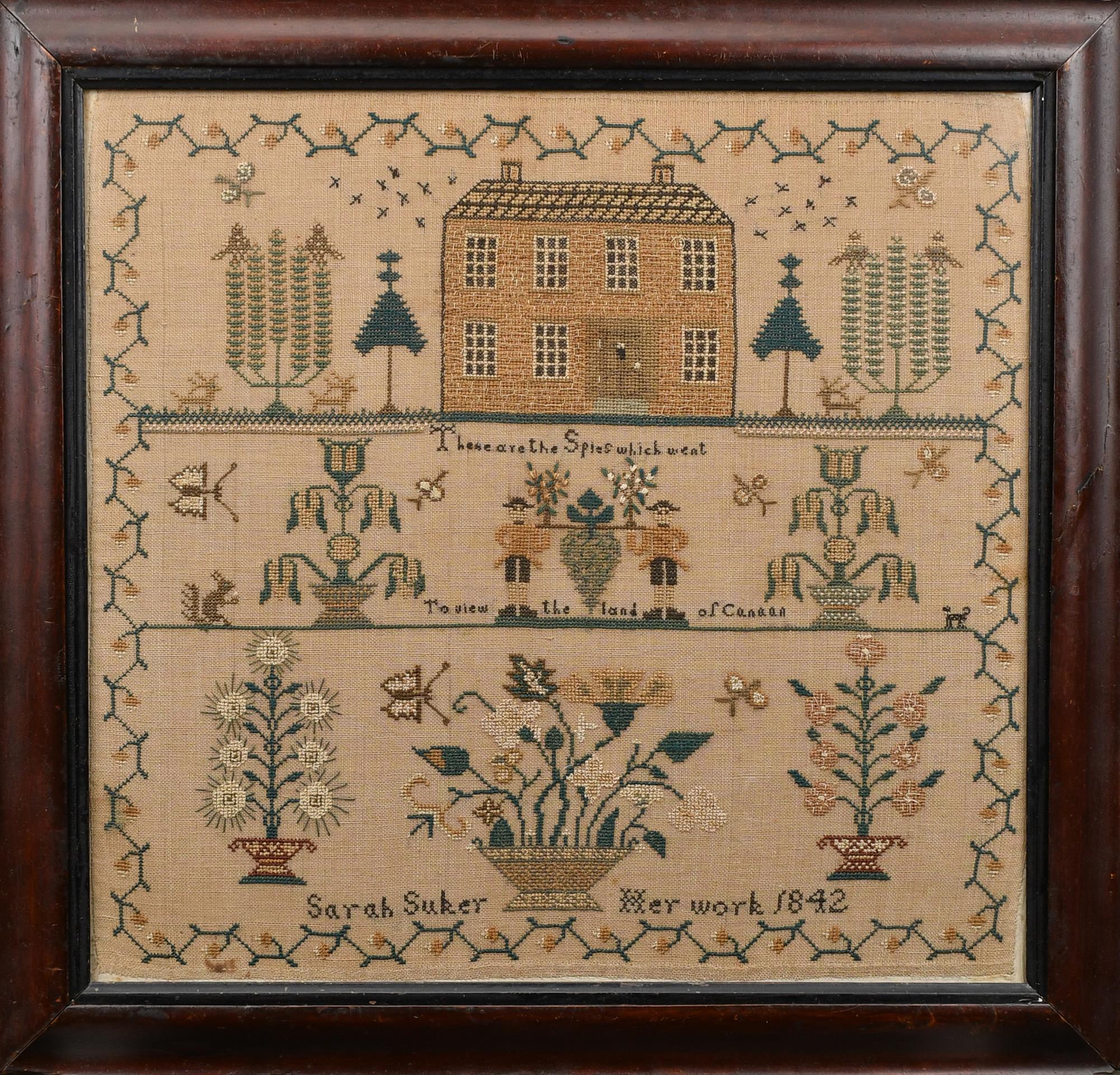 1842 BOOK OF NUMBERS NEEDLEWORK SAMPLER.