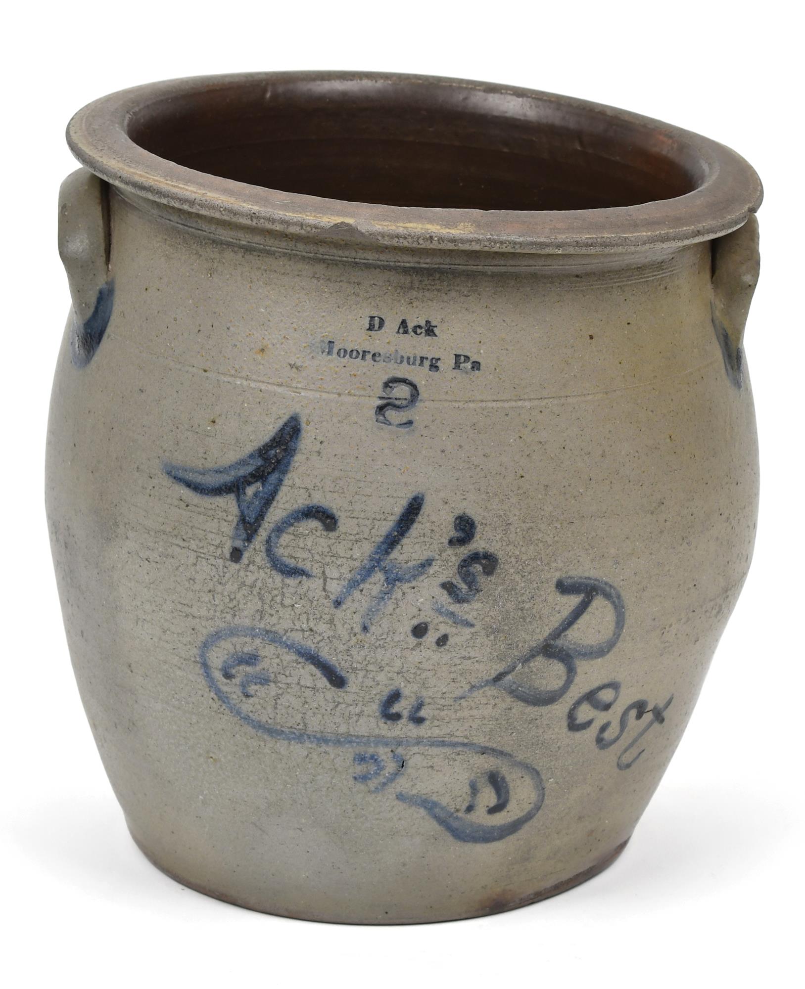 D ACK TWO GALLON DECORATED STONEWARE 3acb5a
