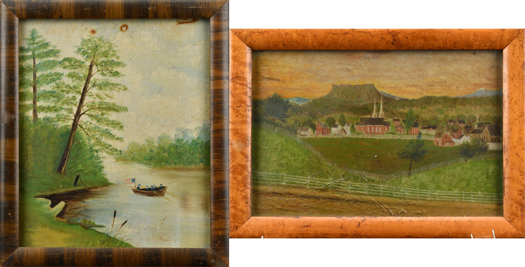 TWO 19TH C PRIMITIVE PAINTINGS  3acbd3