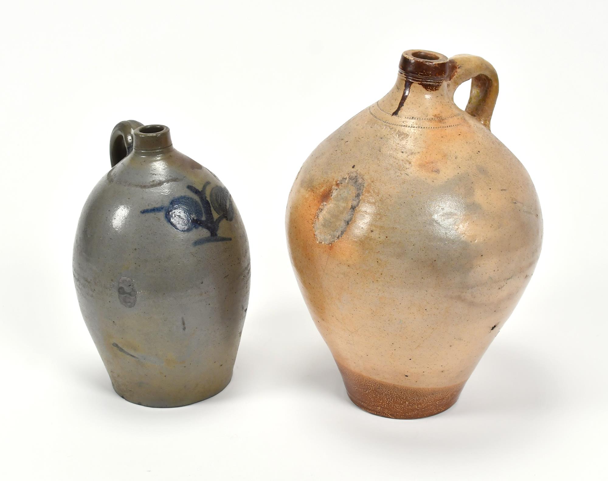 19TH C. STONEWARE JUGS, BOSTON AND CINCINNATI.