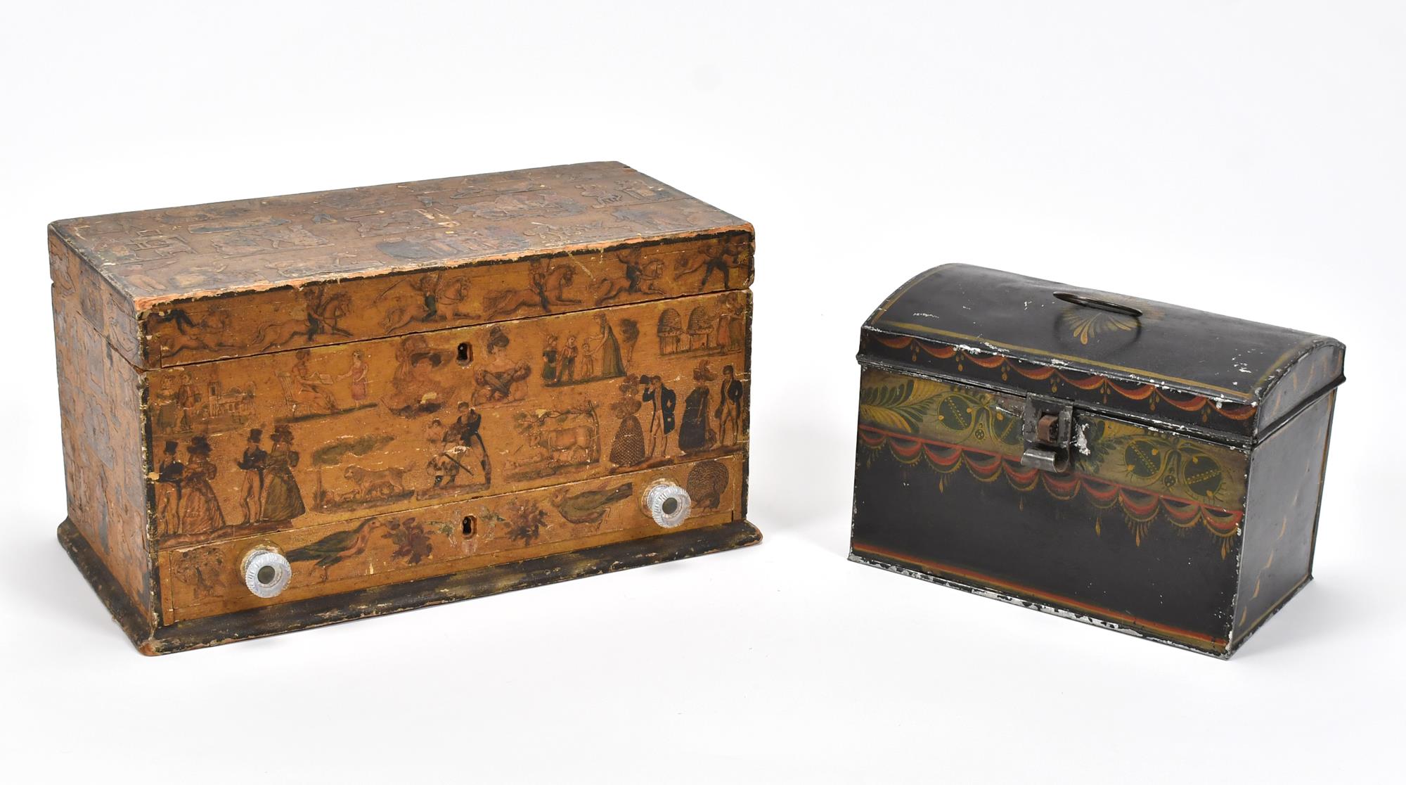 19TH C. TINWARE DOCUMENT BOX WITH