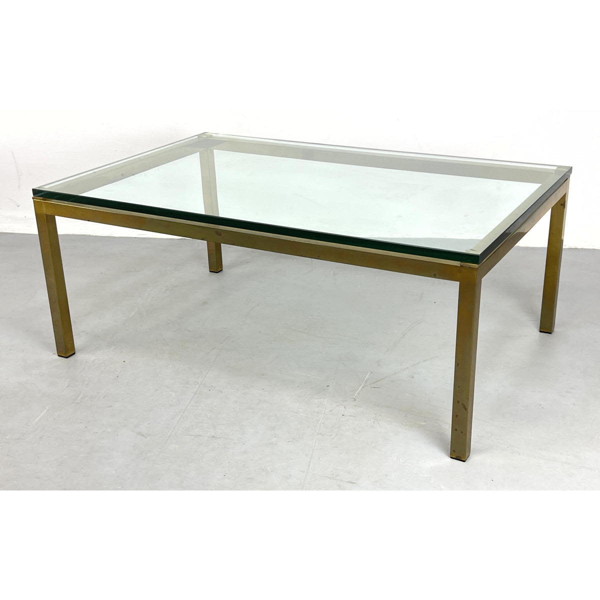 Brass and Glass Coffee Table Square 3acc82