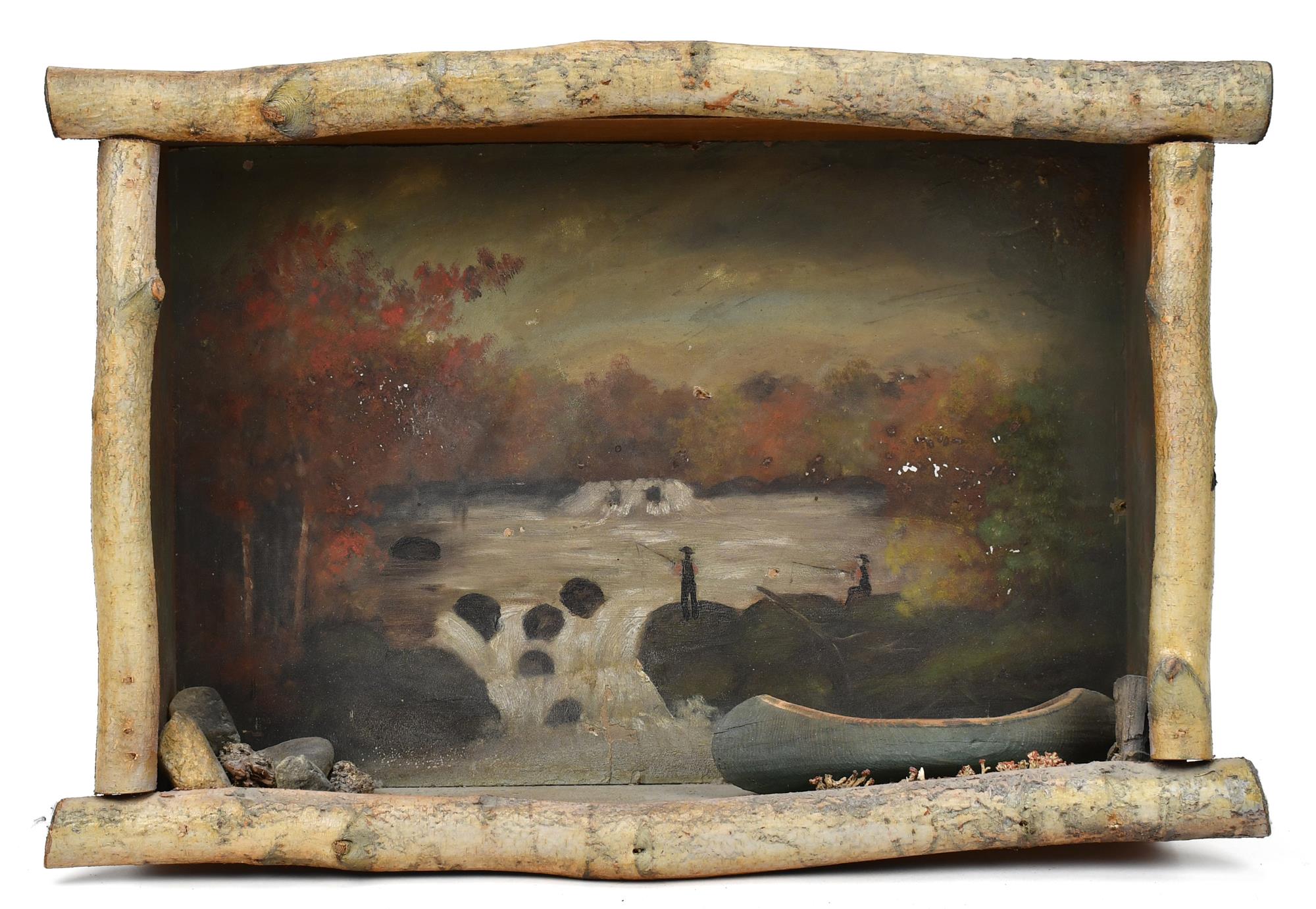 ANTIQUE SCENIC SHADOWBOX. A northern