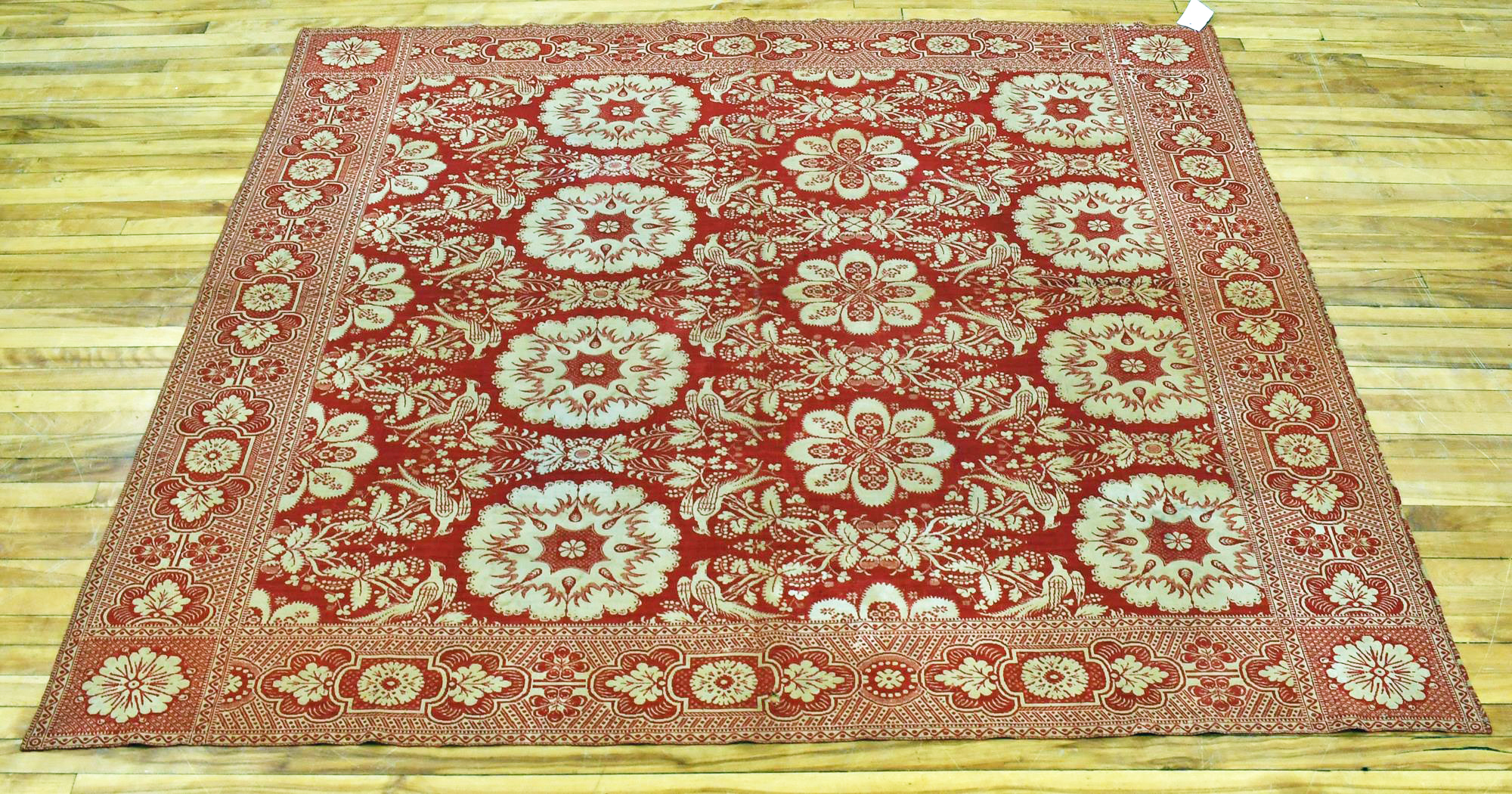 19TH C. RED AND WHITE HOMESPUN