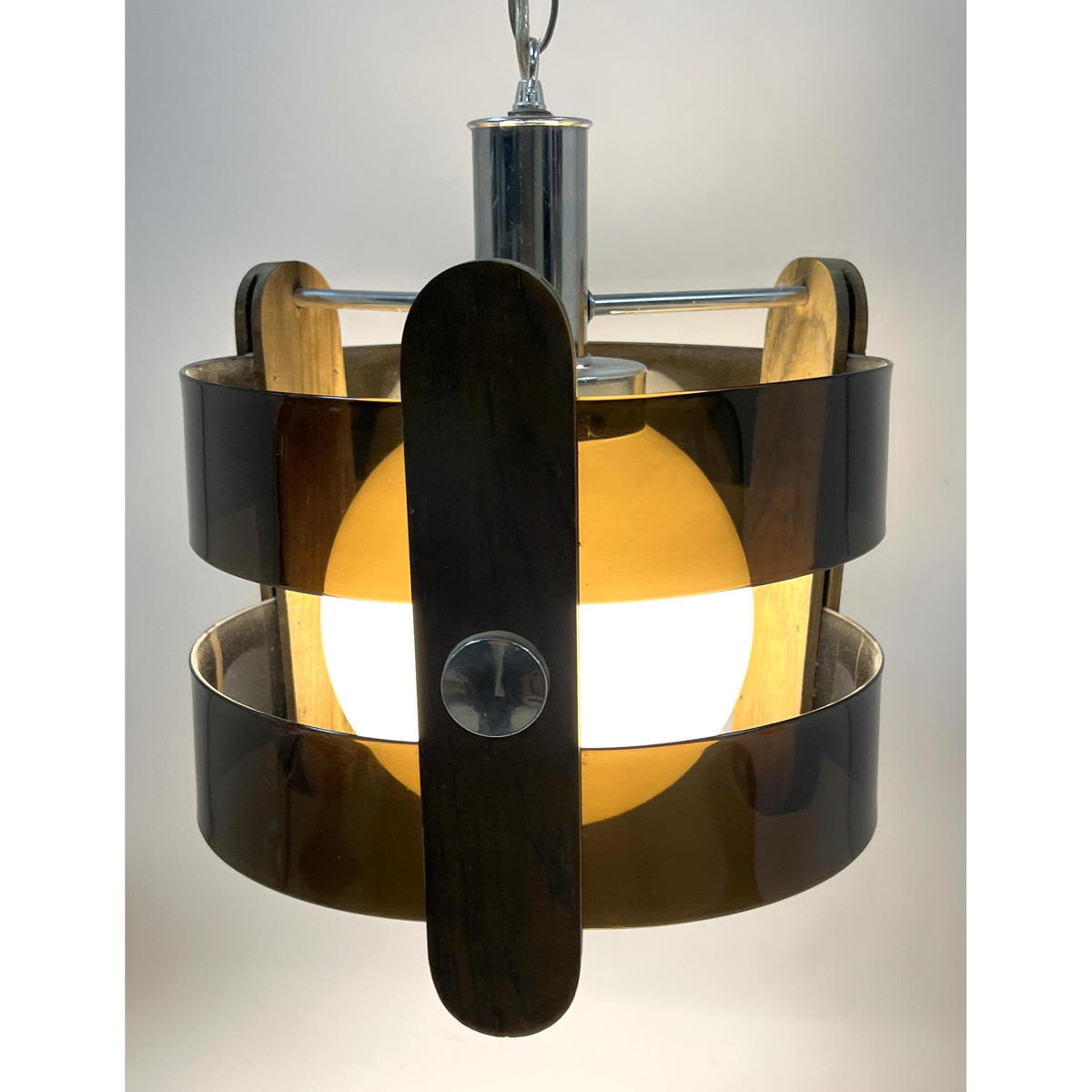 Modernist Lucite, Wood and Chrome