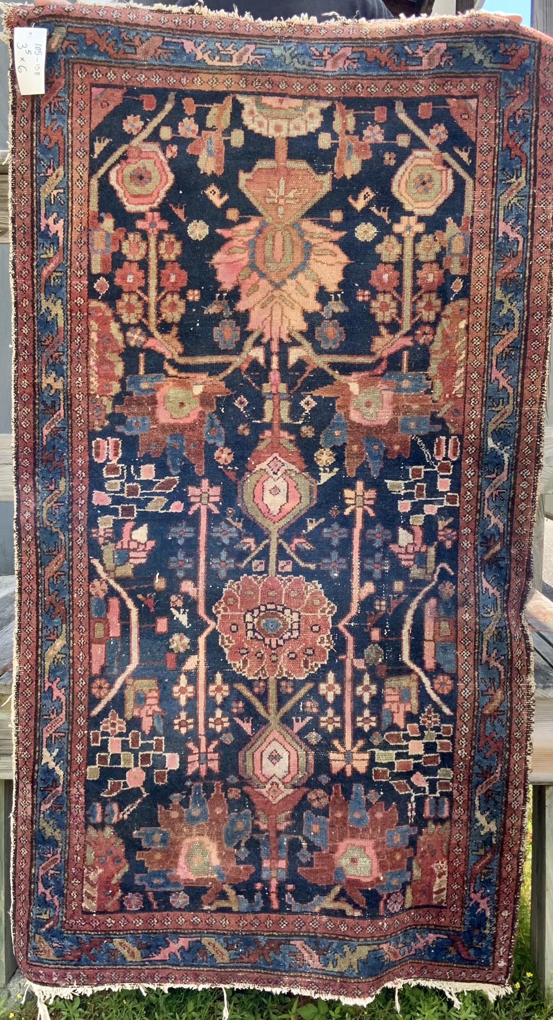 ANTIQUE ORIENTAL SCATTER RUG. Scatter