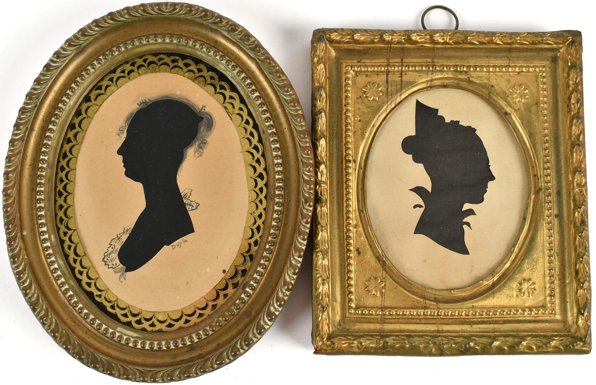 TWO 19TH C. SILHOUETTES, LADIES.
