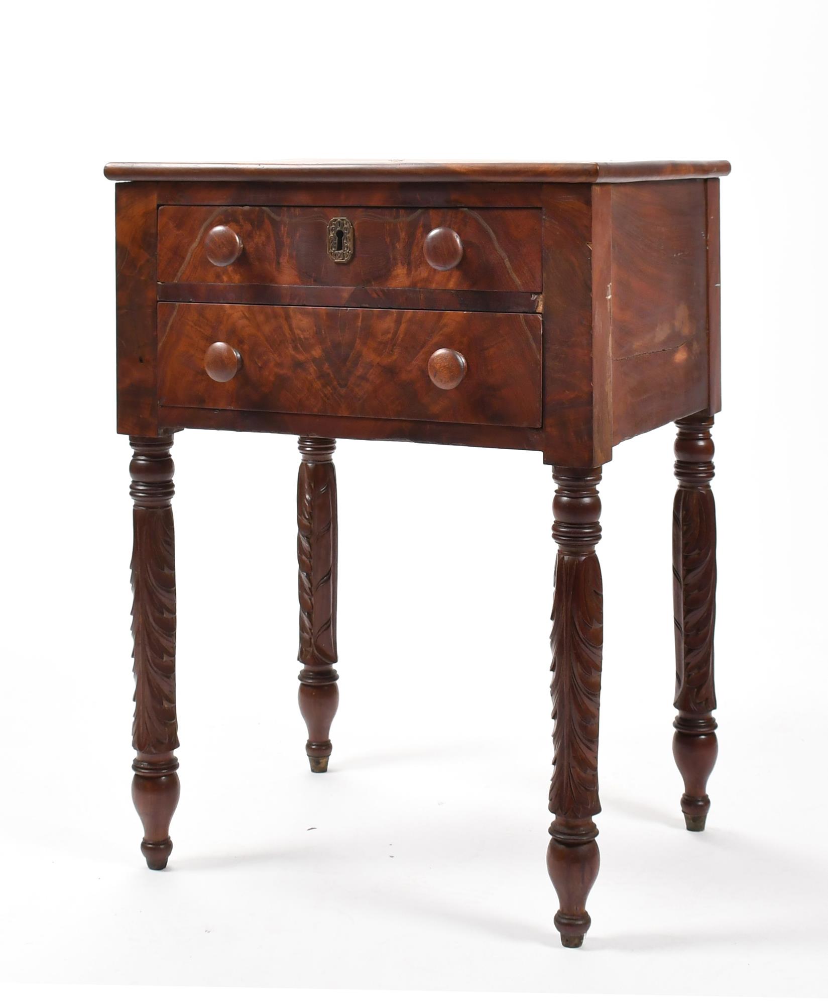 19TH C. FEDERAL TWO-DRAWER STAND.